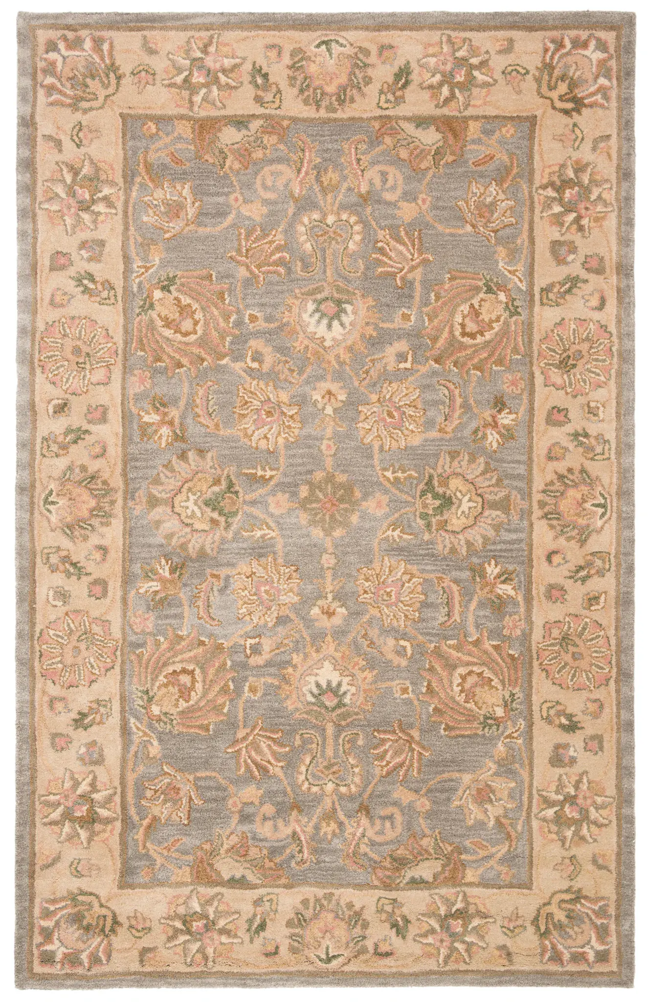 Heritage Floral Border Hand-Tufted Wool Rug