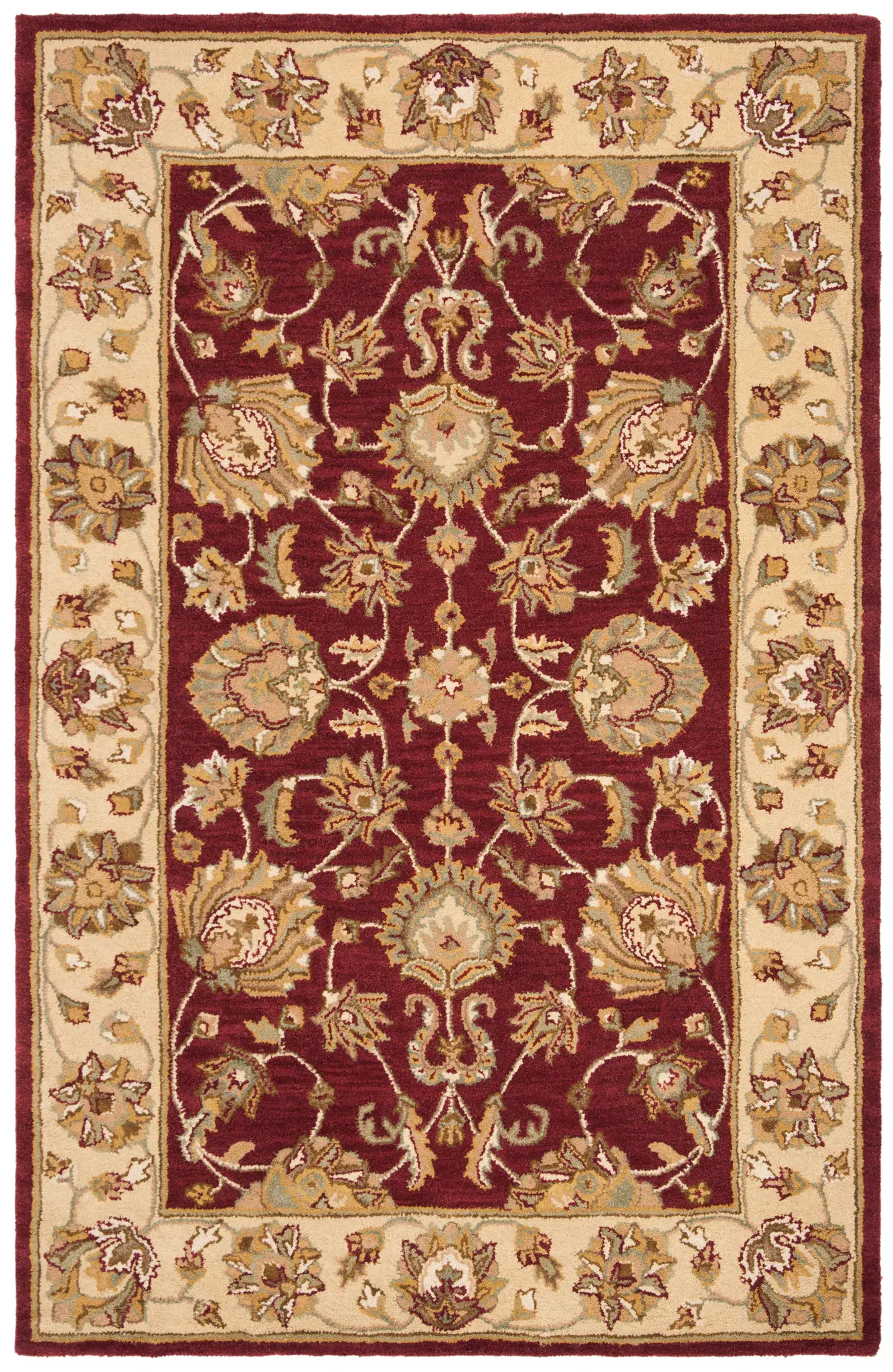 Heritage Floral Border Hand-Tufted Wool Rug