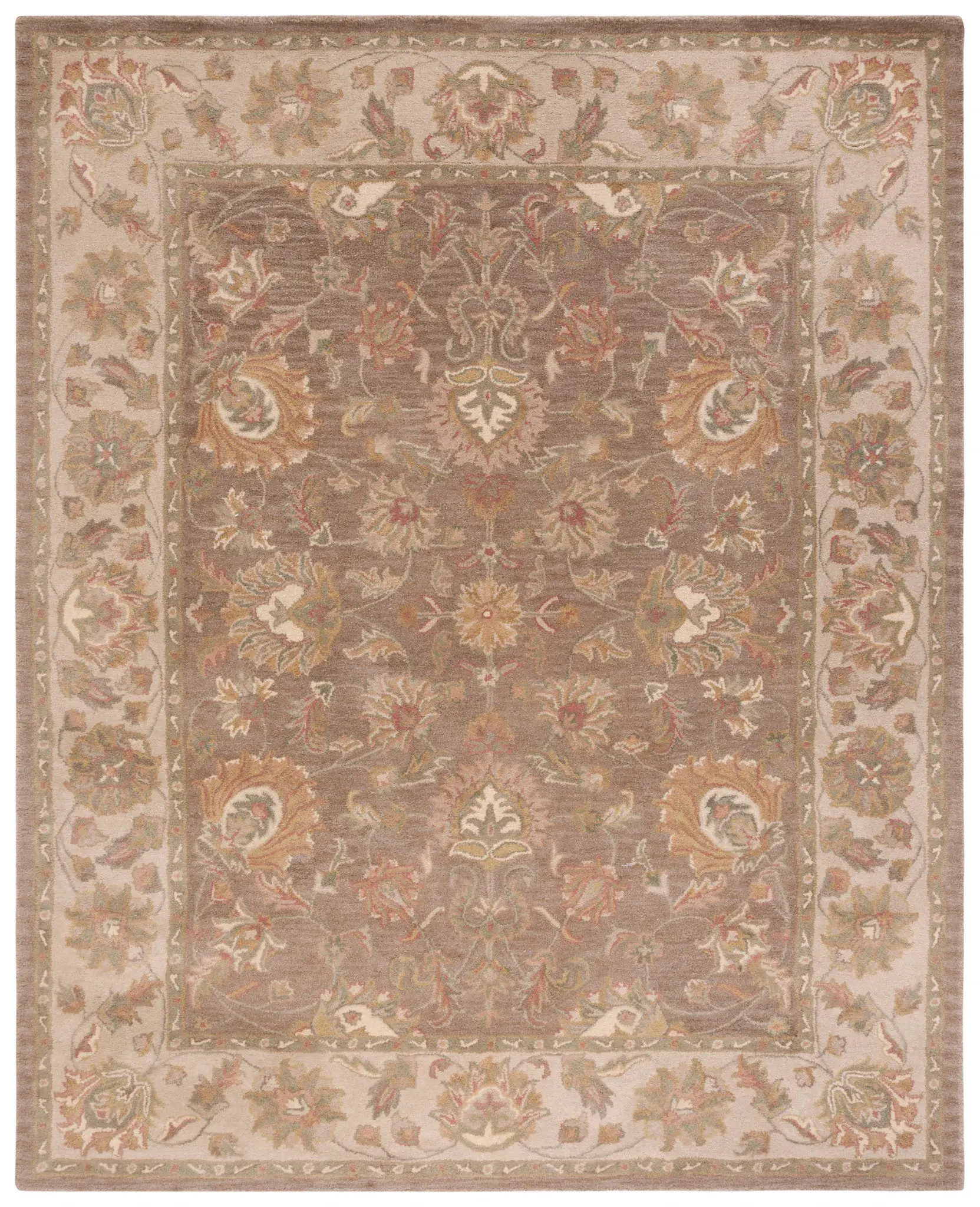 Heritage Floral Border Hand-Tufted Wool Rug