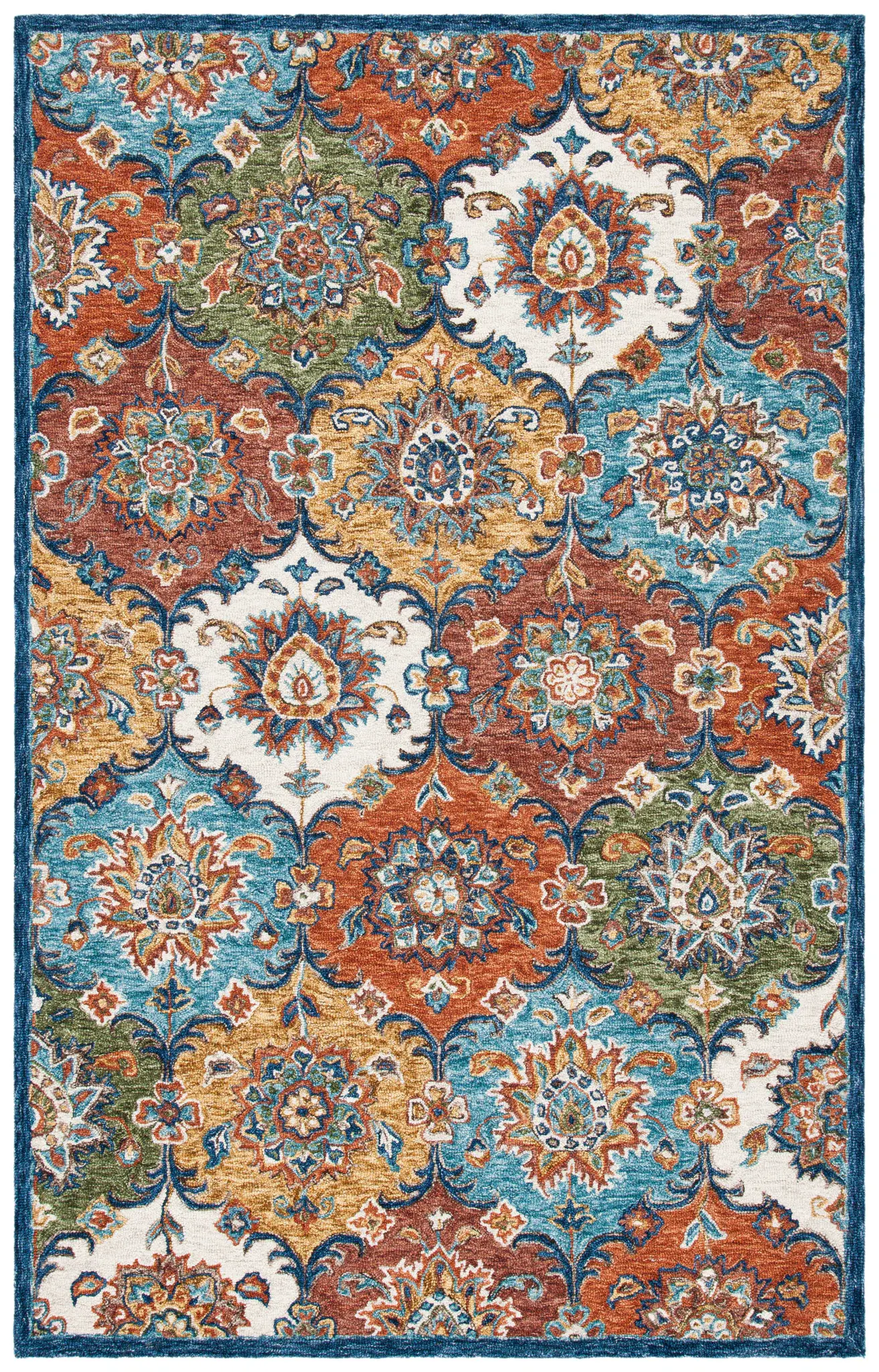 Heritage Allover Ogee Tile Hand-Tufted Wool Rug