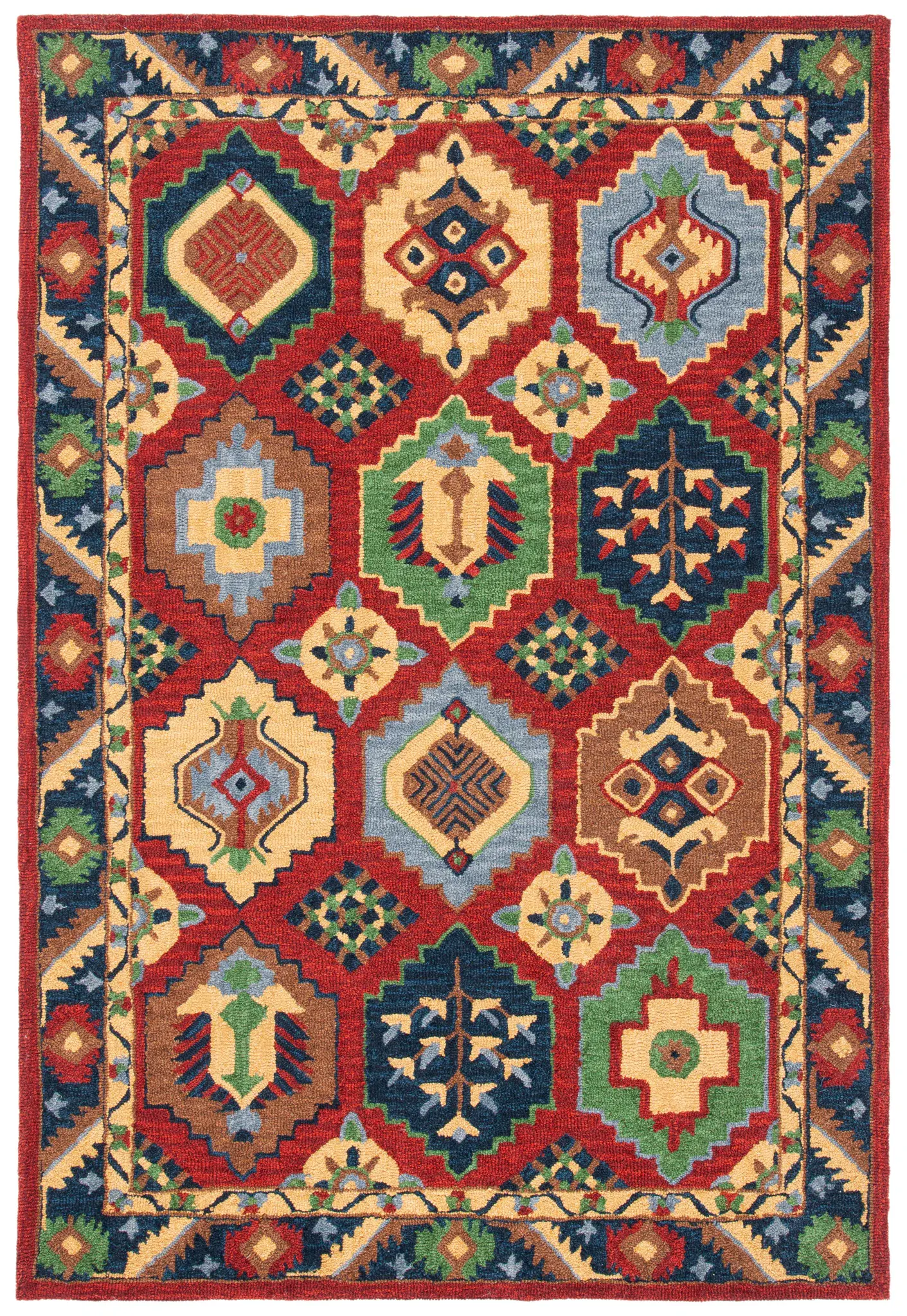 Heritage Tribal Panel Hand-Tufted Wool Rug