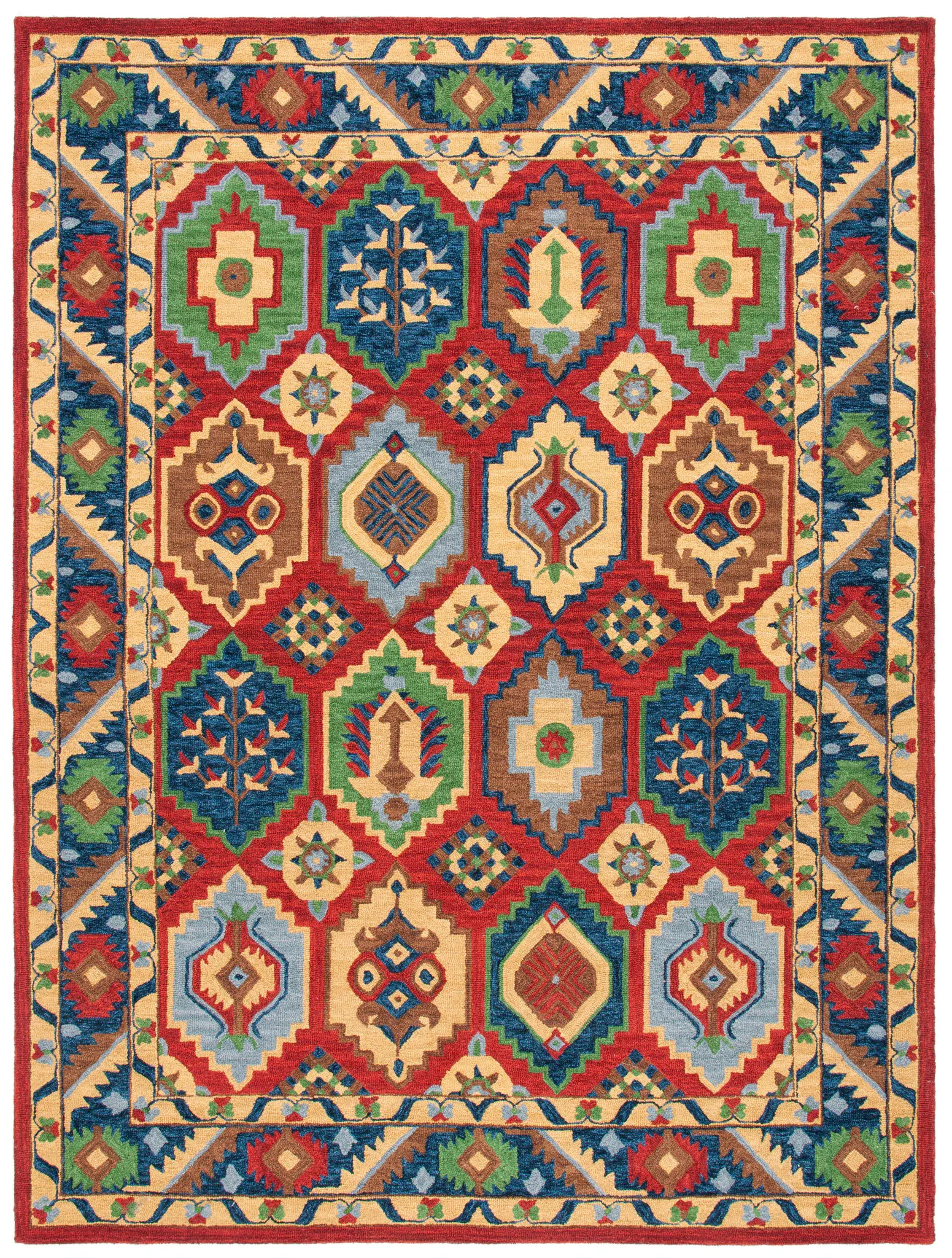 Heritage Tribal Panel Hand-Tufted Wool Rug