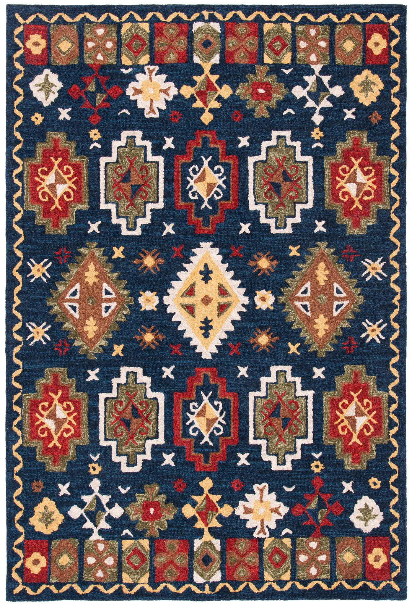 Heritage Banded Tribal Hand-Tufted Wool Rug