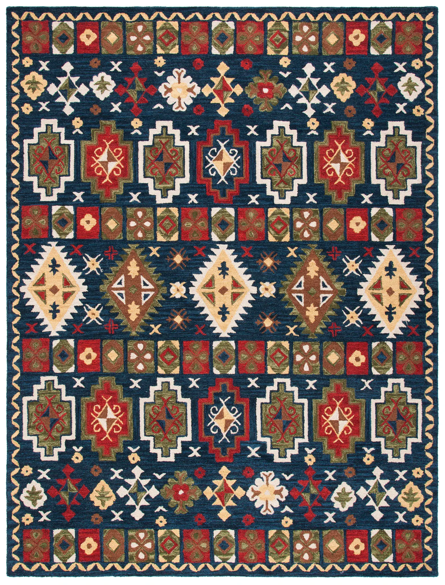 Heritage Banded Tribal Hand-Tufted Wool Rug