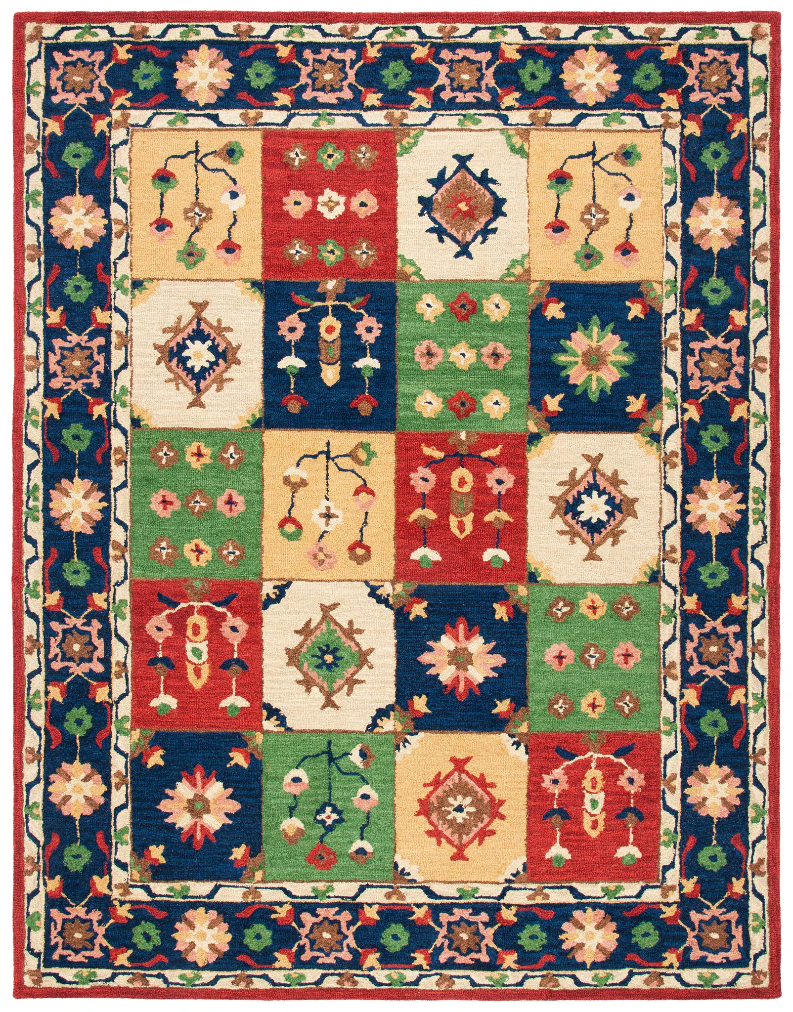 Heritage Patchwork Floral Hand-Tufted Wool Rug