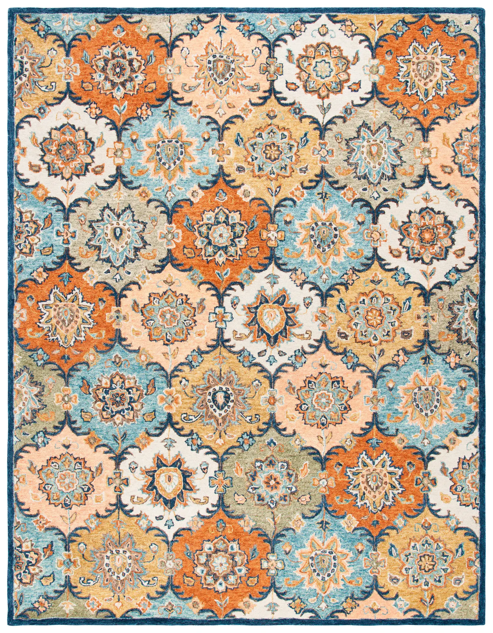 Heritage Allover Ogee Tile Hand-Tufted Wool Rug