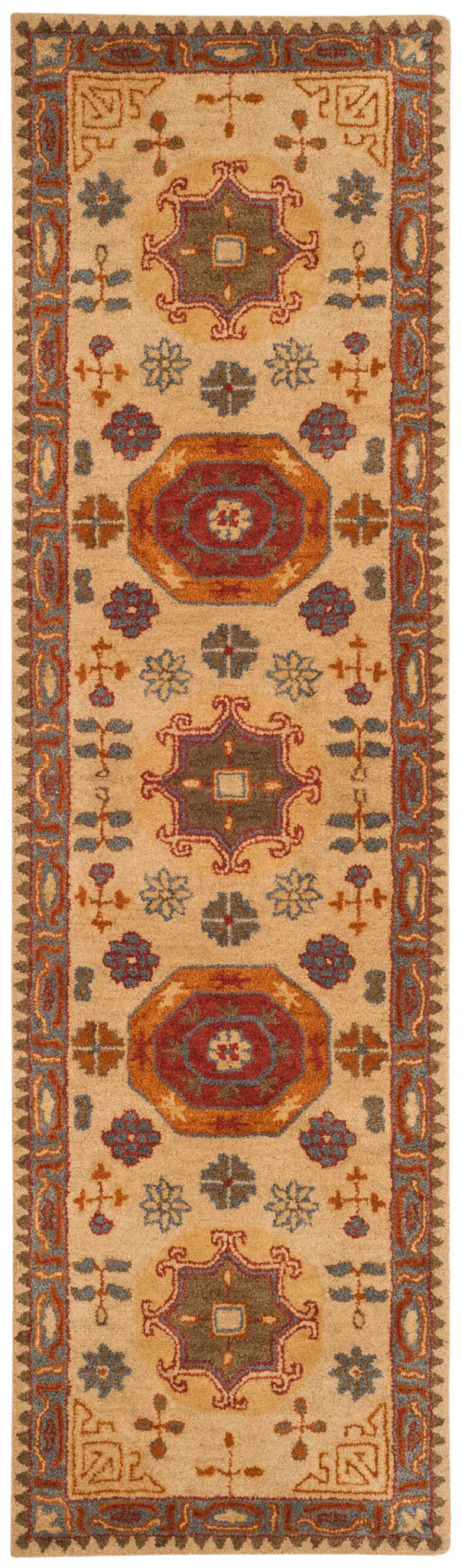 Heritage Tribal Medallion Bordered Hand-Tufted Wool Rug