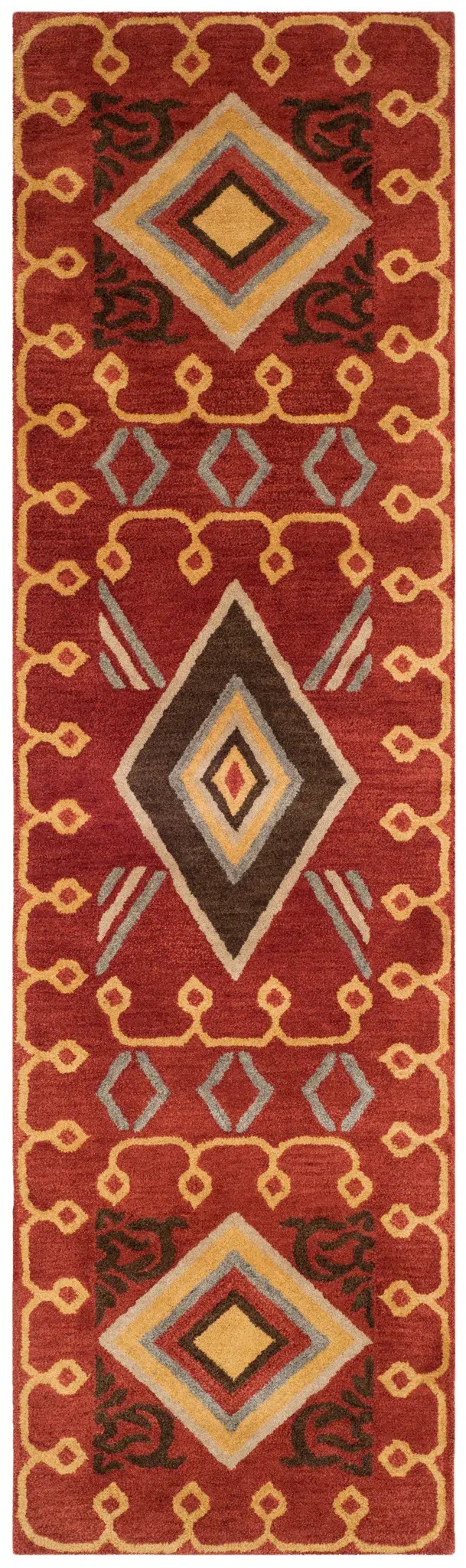 Heritage Banded Diamond Hand-Tufted Wool Rug