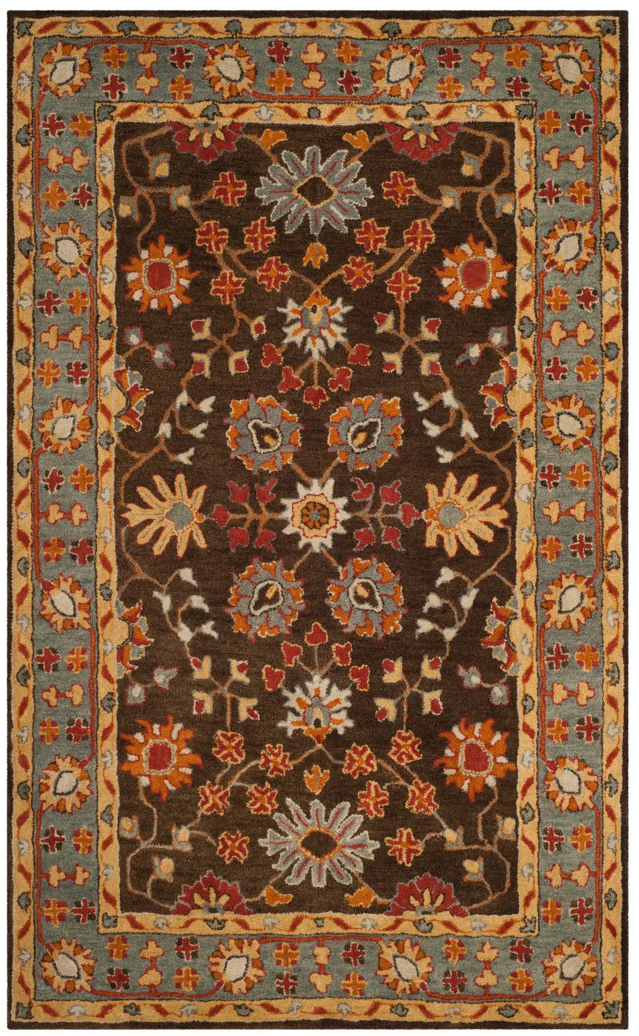 Heritage Stylized Blossom Hand-Tufted Wool Rug