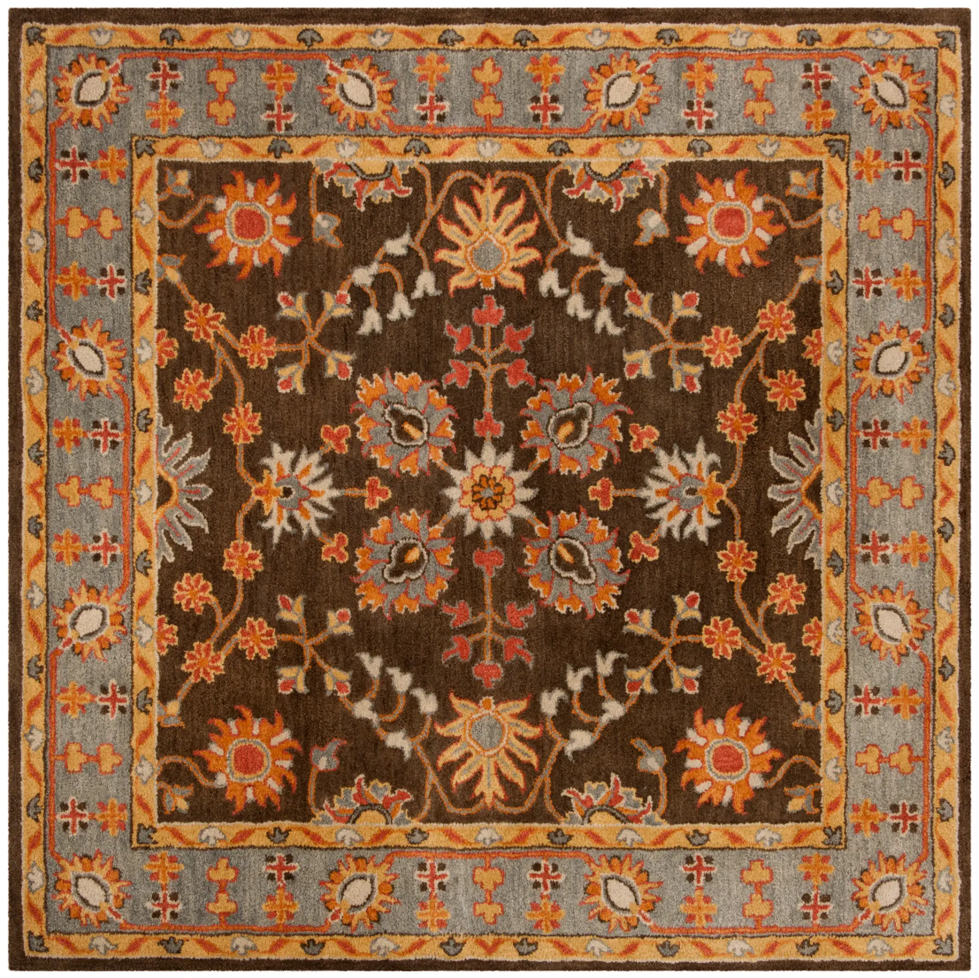 Heritage Stylized Blossom Hand-Tufted Wool Rug