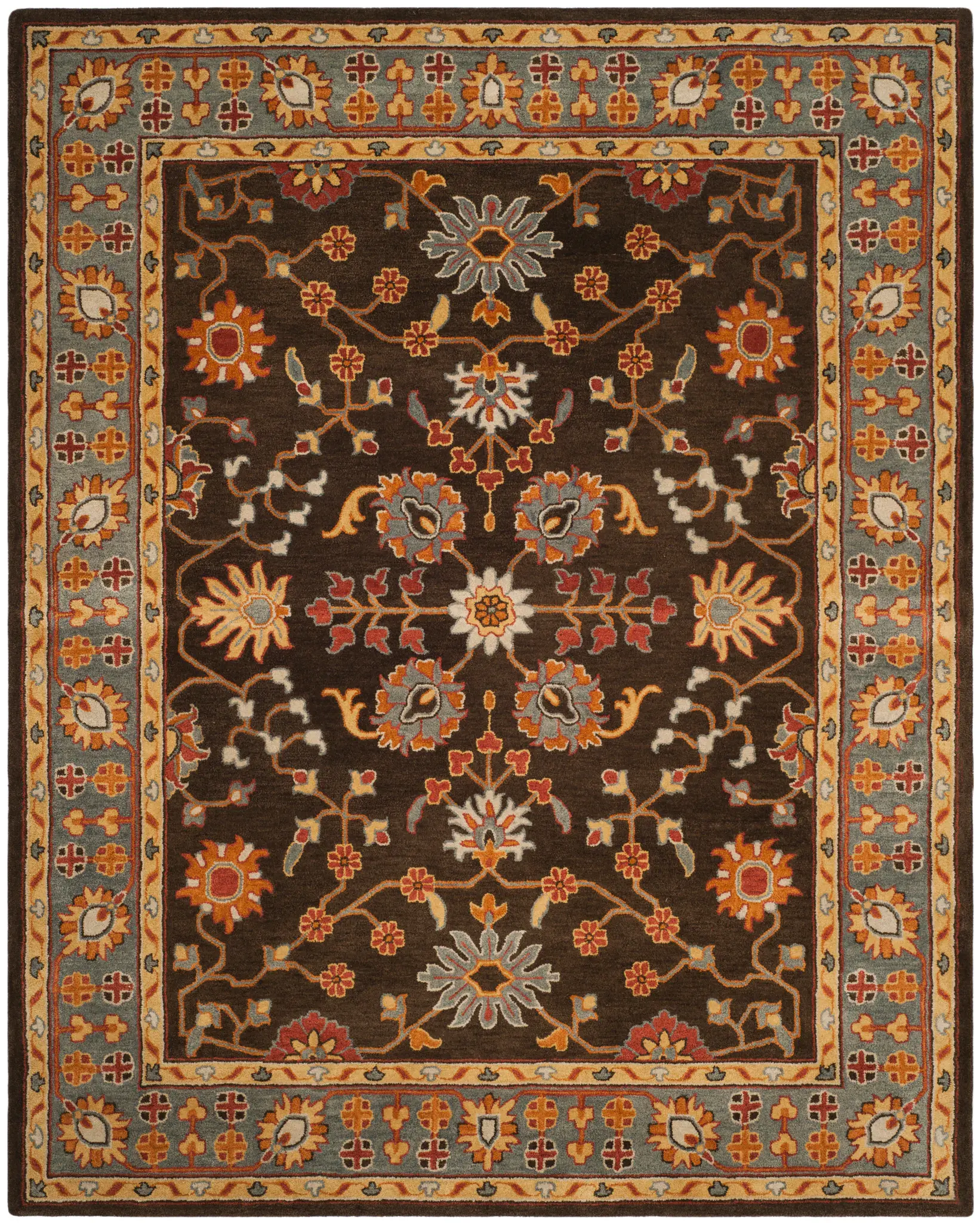 Heritage Stylized Blossom Hand-Tufted Wool Rug