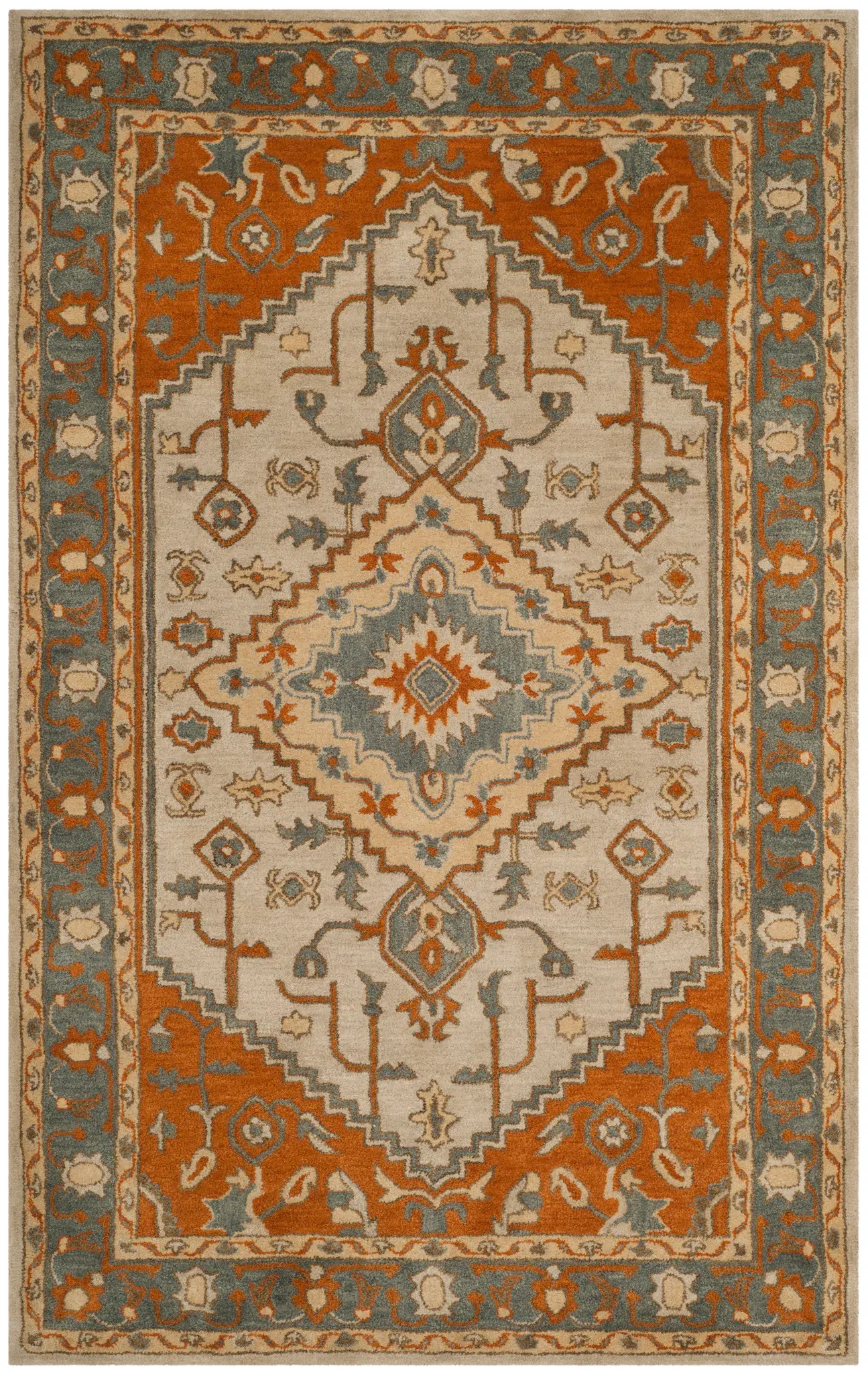 Heritage Tribal Diamond Medallion Hand-Tufted Wool Rug