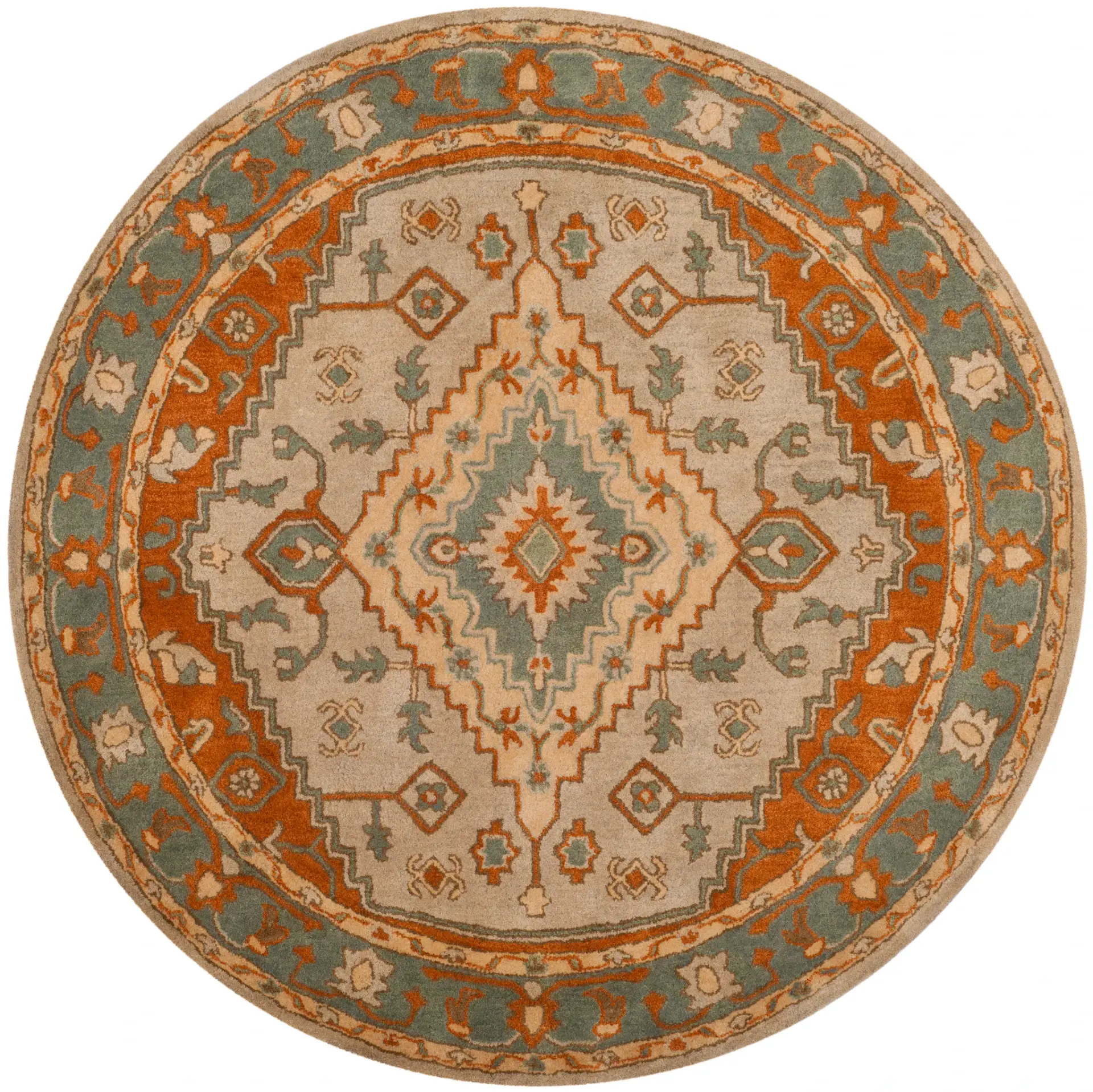 Heritage Tribal Diamond Medallion Hand-Tufted Wool Rug