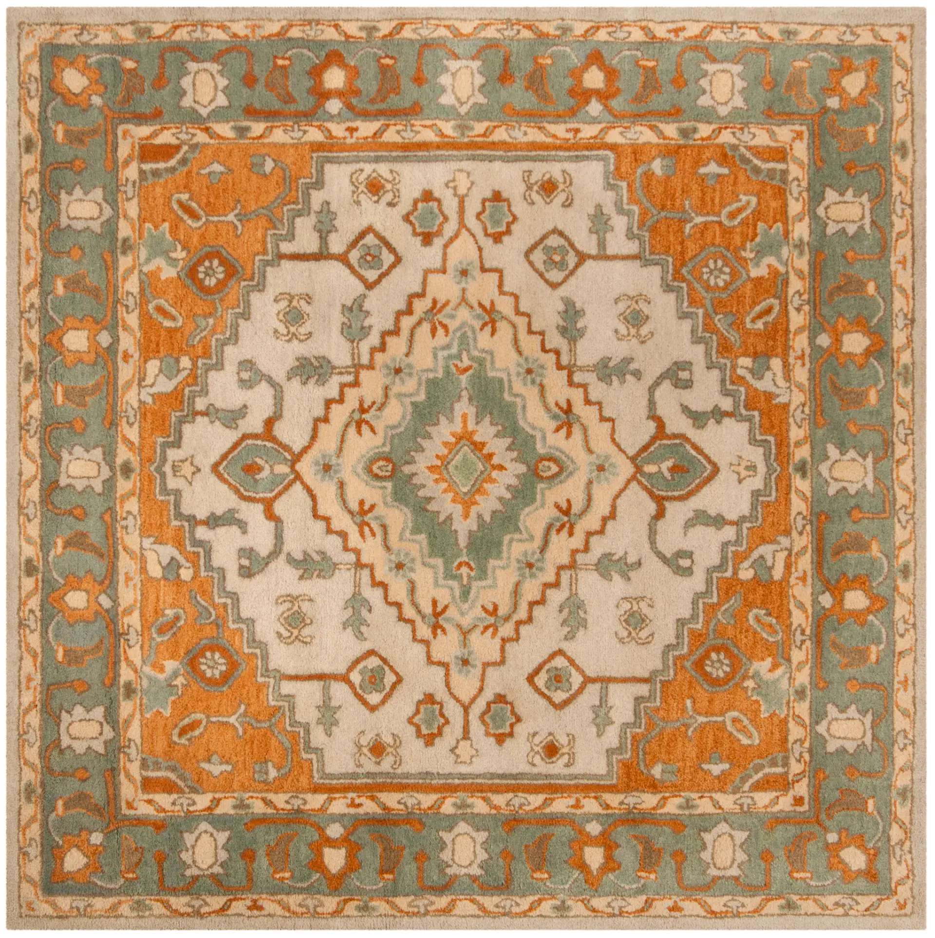 Heritage Tribal Diamond Medallion Hand-Tufted Wool Rug