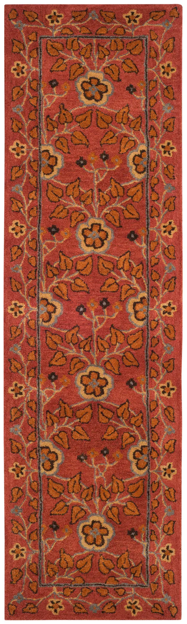 Heritage Folk Floral Border Hand-Tufted Wool Rug