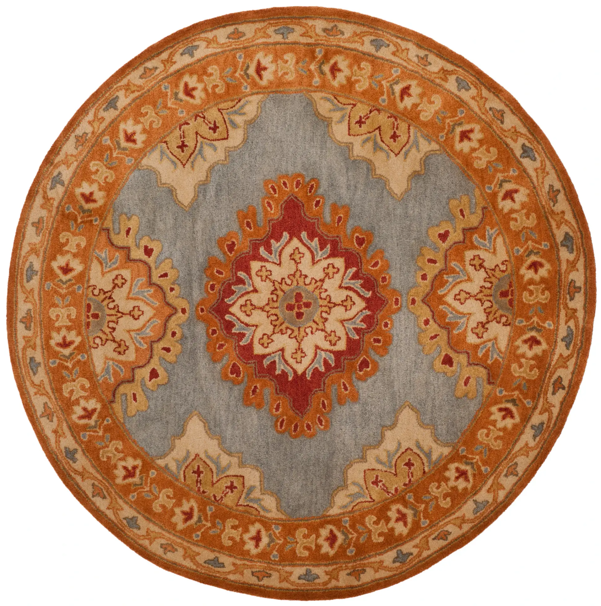 Heritage Medallion Border Hand-Tufted Wool Rug