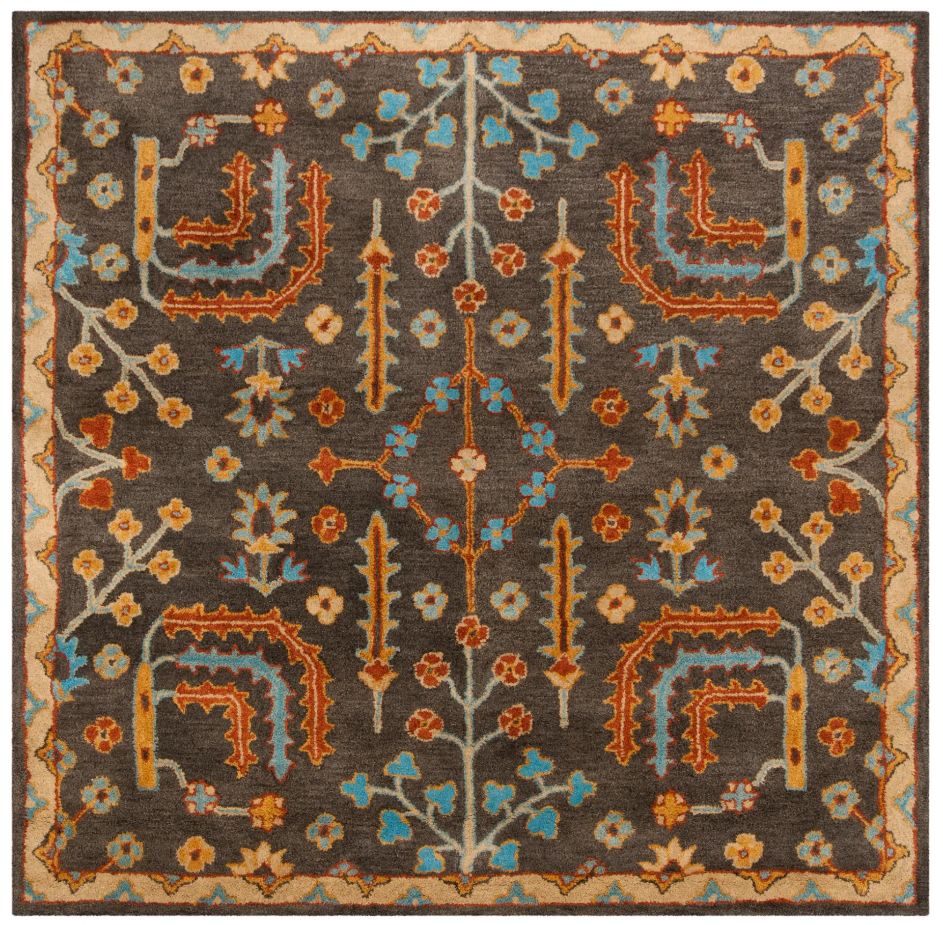 Heritage Stylized Floral Hand-Tufted Wool Rug