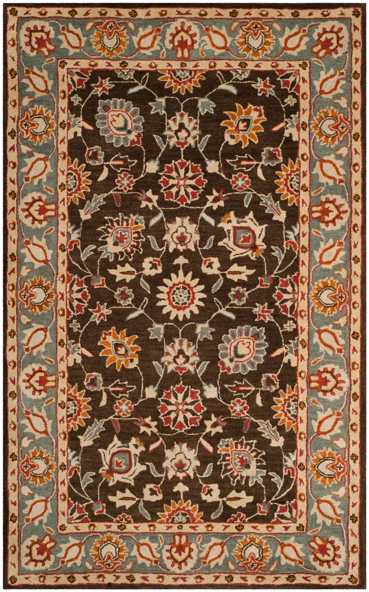 Heritage Botanical Bordered Hand-Tufted Wool Rug