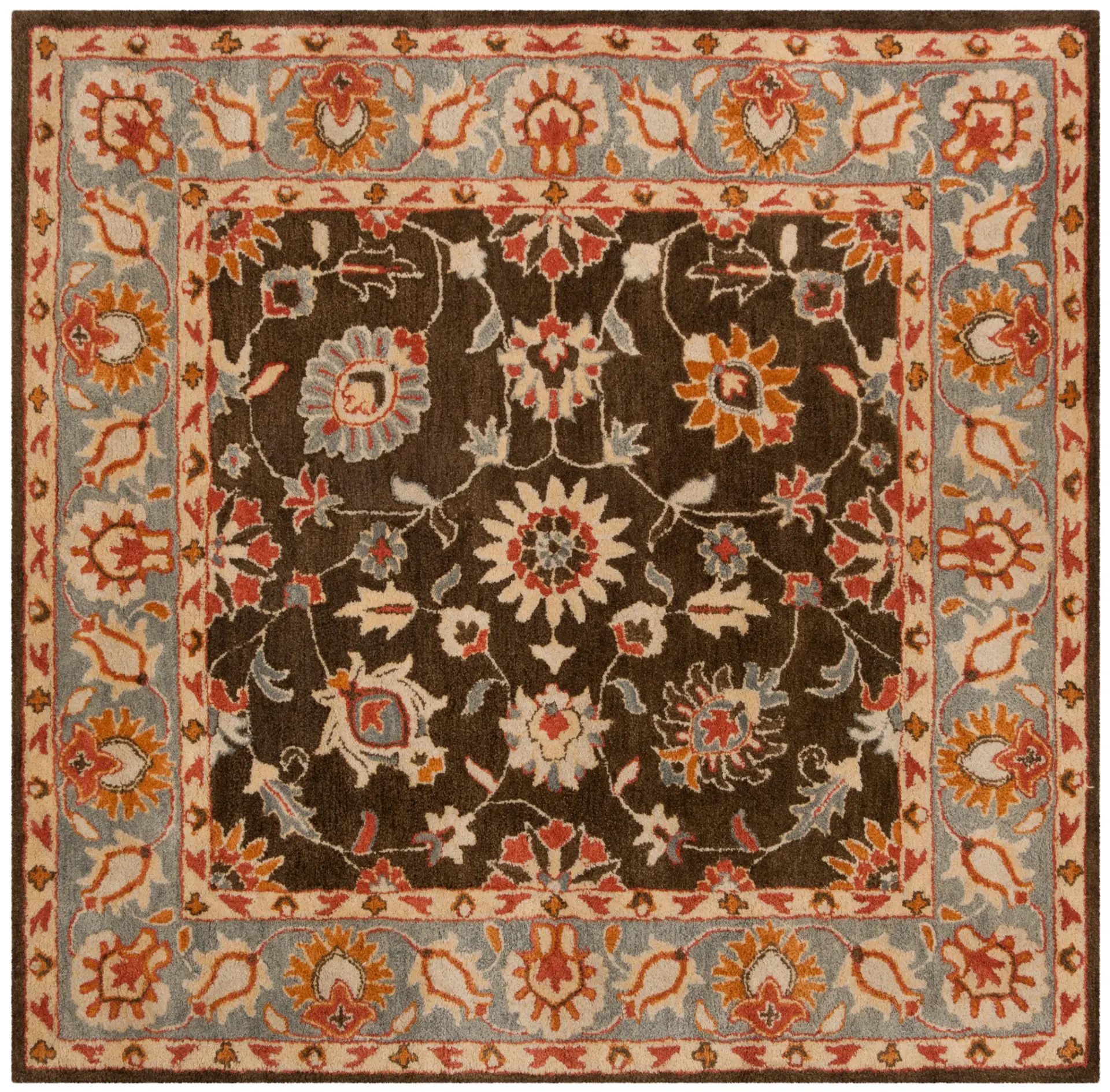 Heritage Botanical Bordered Hand-Tufted Wool Rug