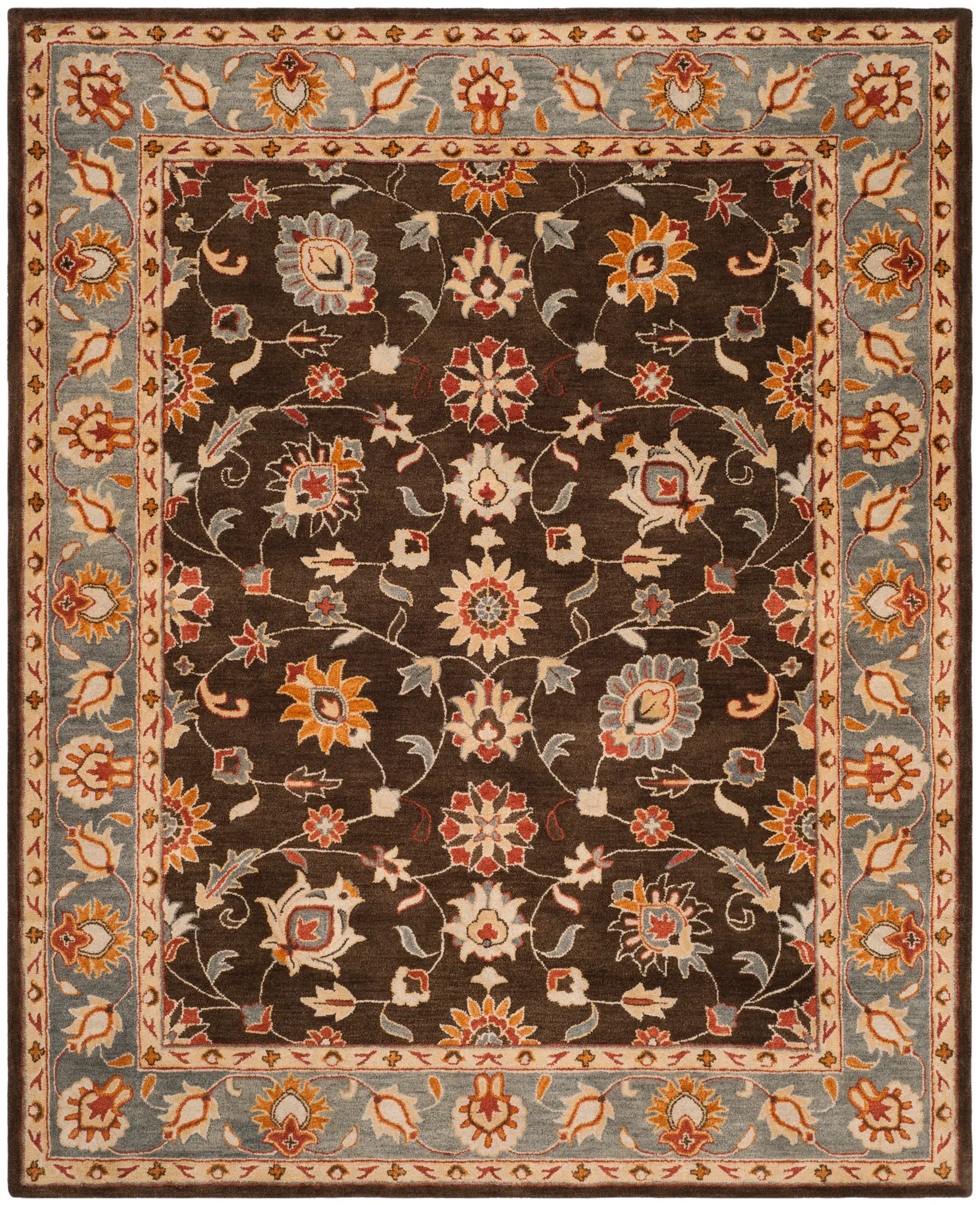 Heritage Botanical Bordered Hand-Tufted Wool Rug