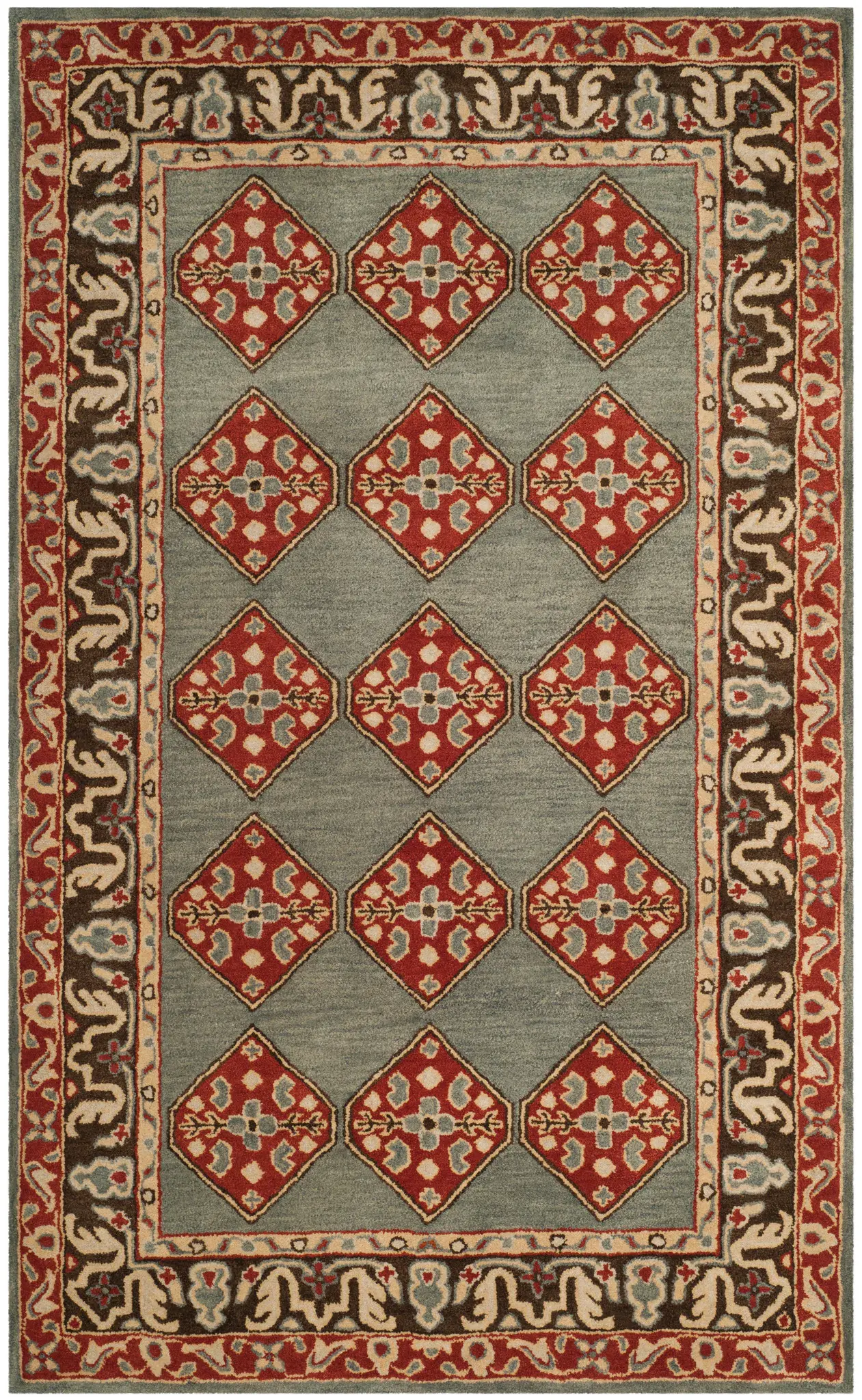 Heritage Repeating Diamond Hand-Tufted Wool Rug
