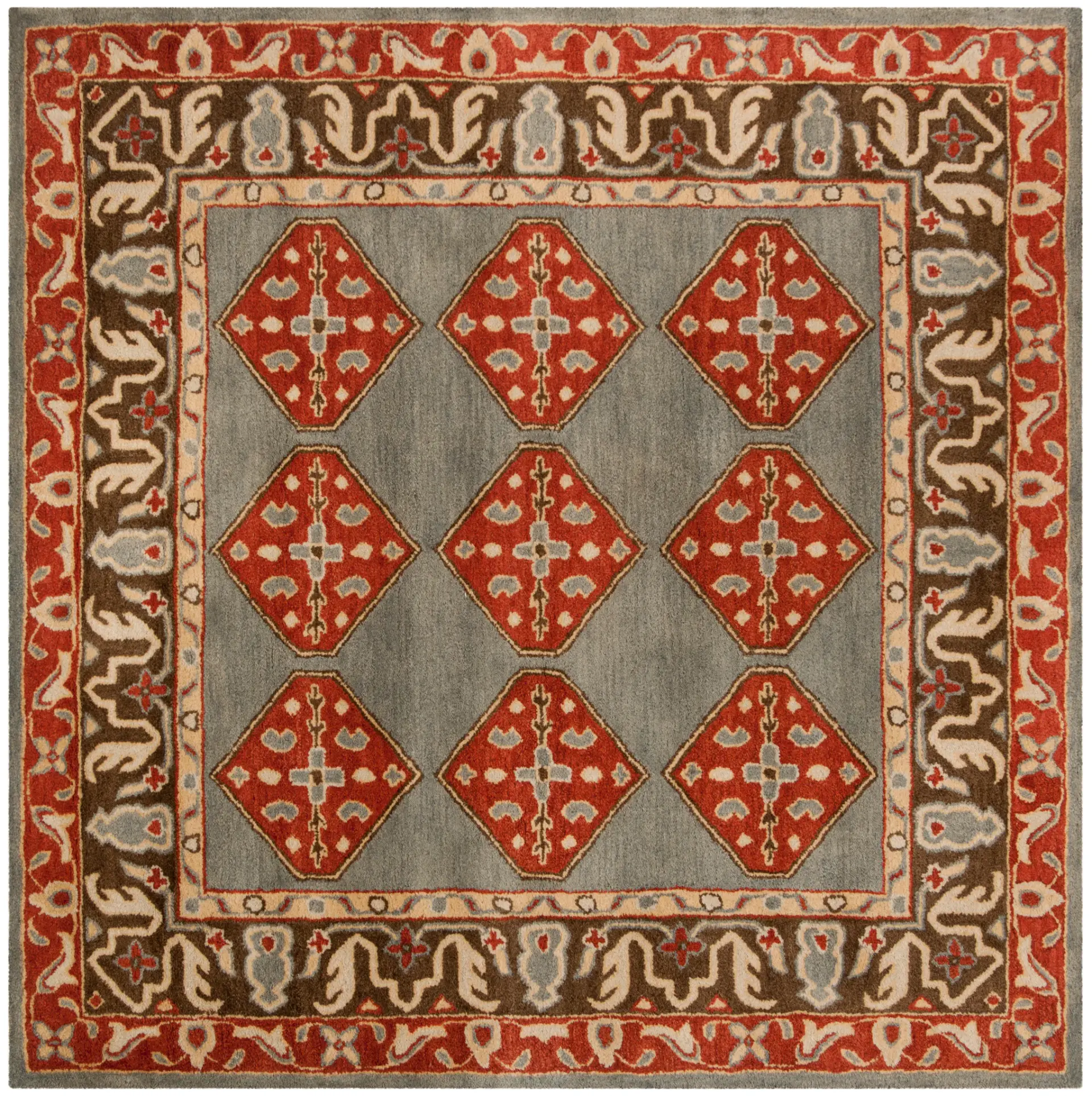 Heritage Repeating Diamond Hand-Tufted Wool Rug
