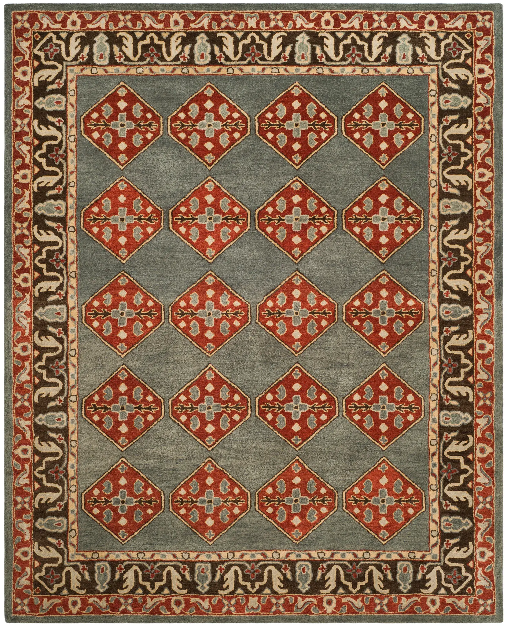 Heritage Repeating Diamond Hand-Tufted Wool Rug