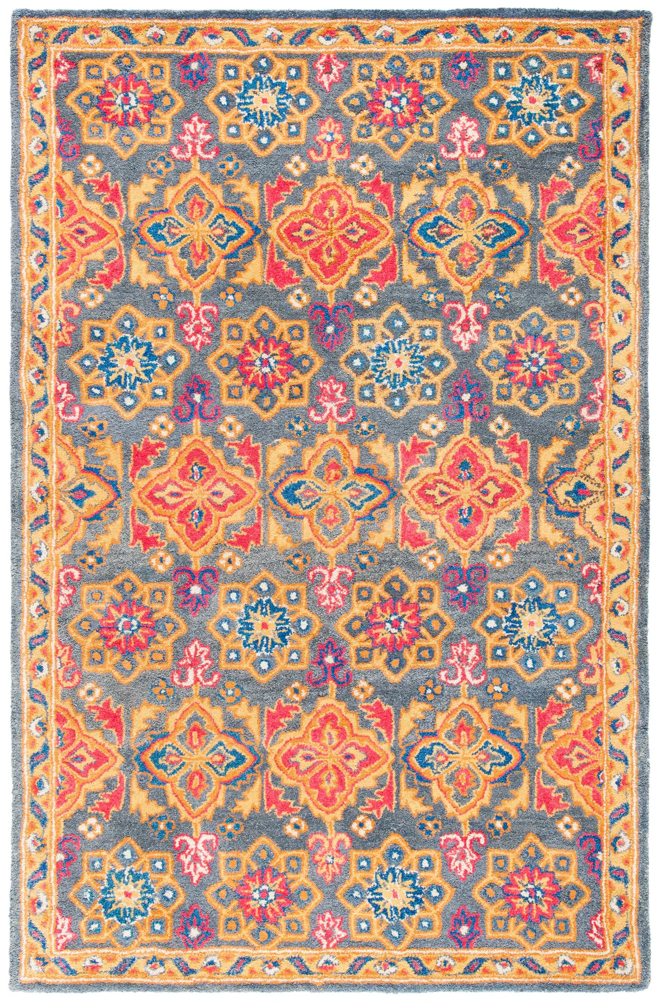 Heritage Diamond Rosette Hand-Tufted Wool Rug