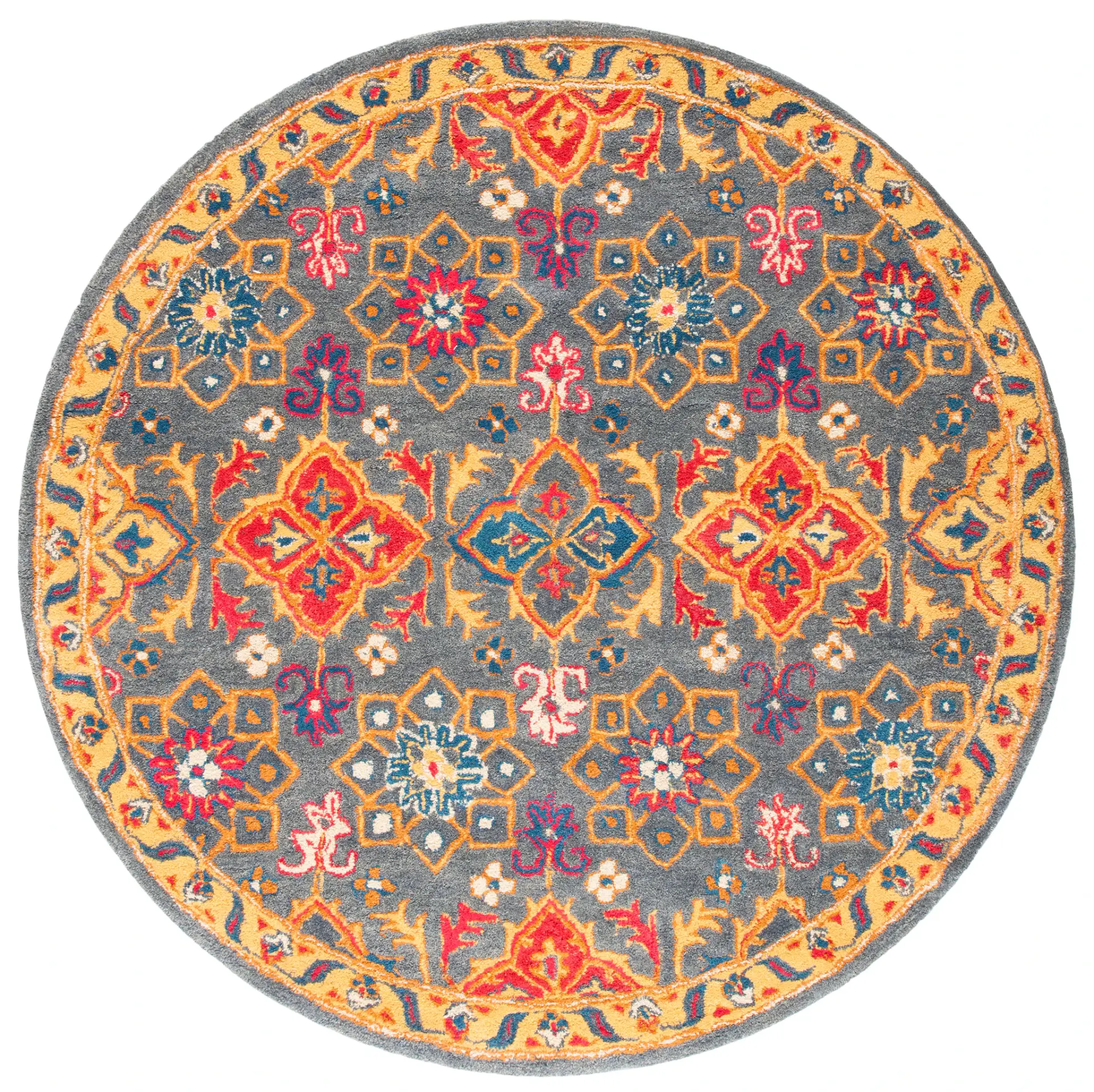 Heritage Diamond Rosette Hand-Tufted Wool Rug