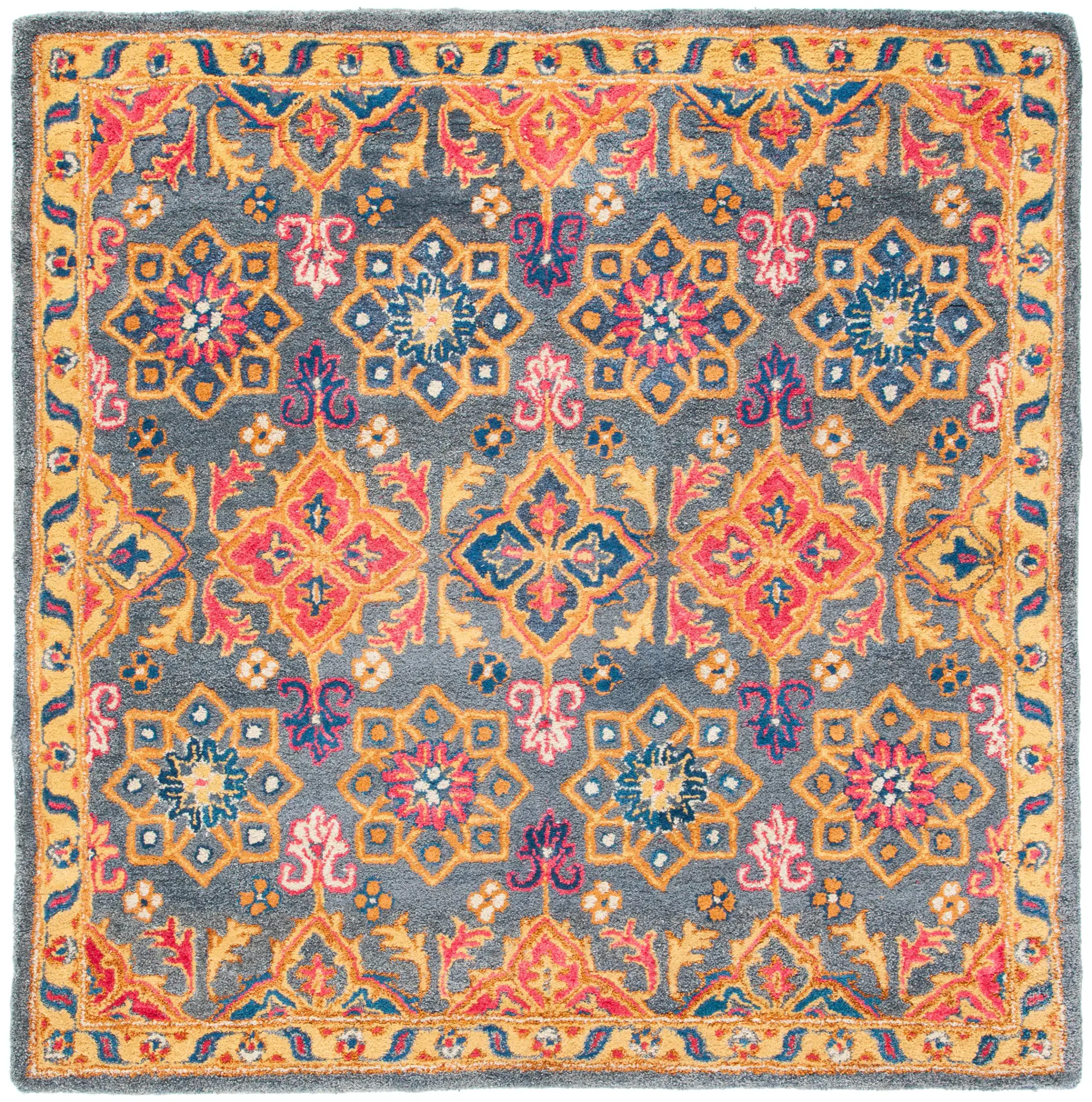 Heritage Diamond Rosette Hand-Tufted Wool Rug