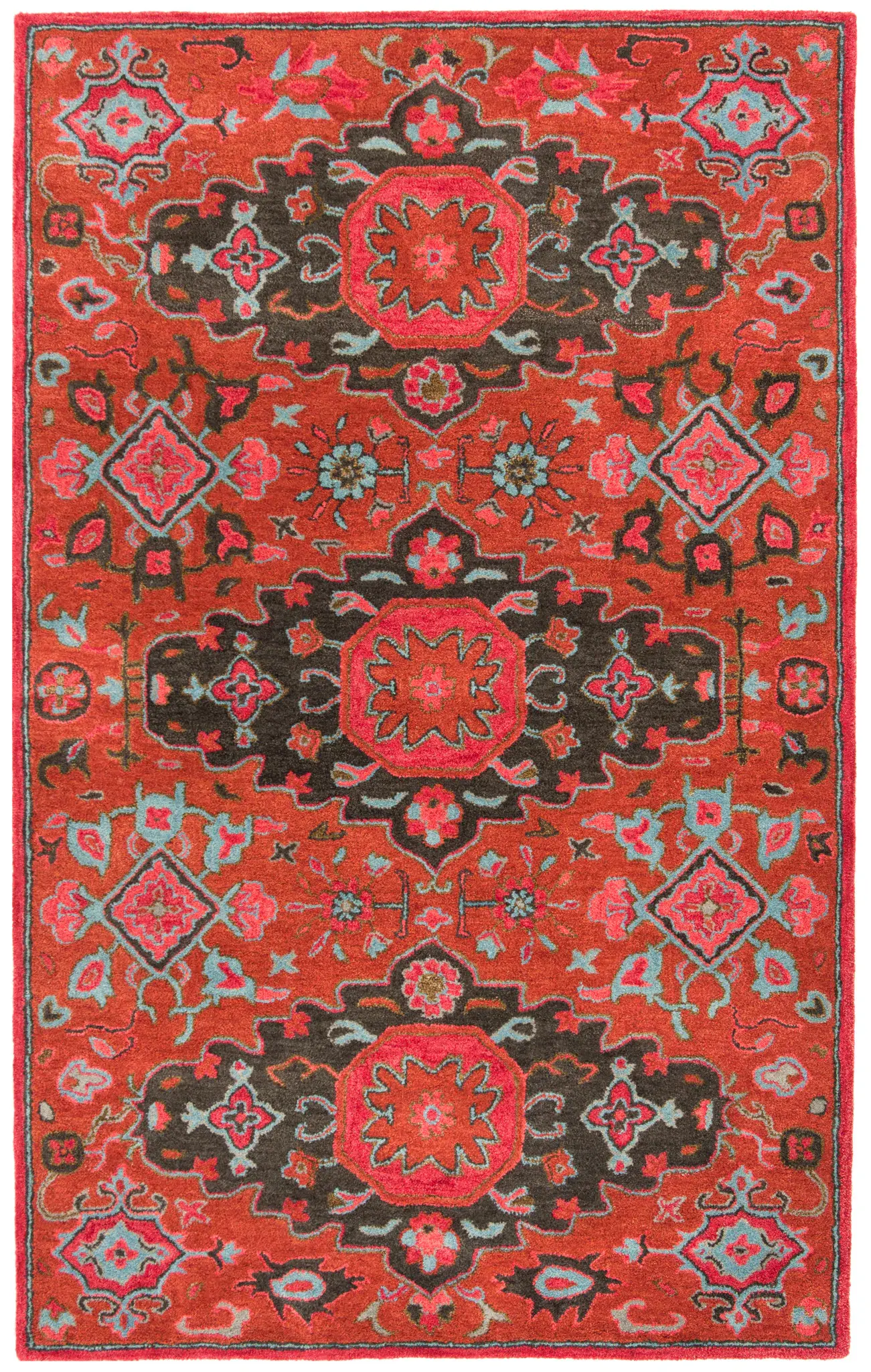 Heritage Triple Medallion Field Hand-Tufted Wool Rug