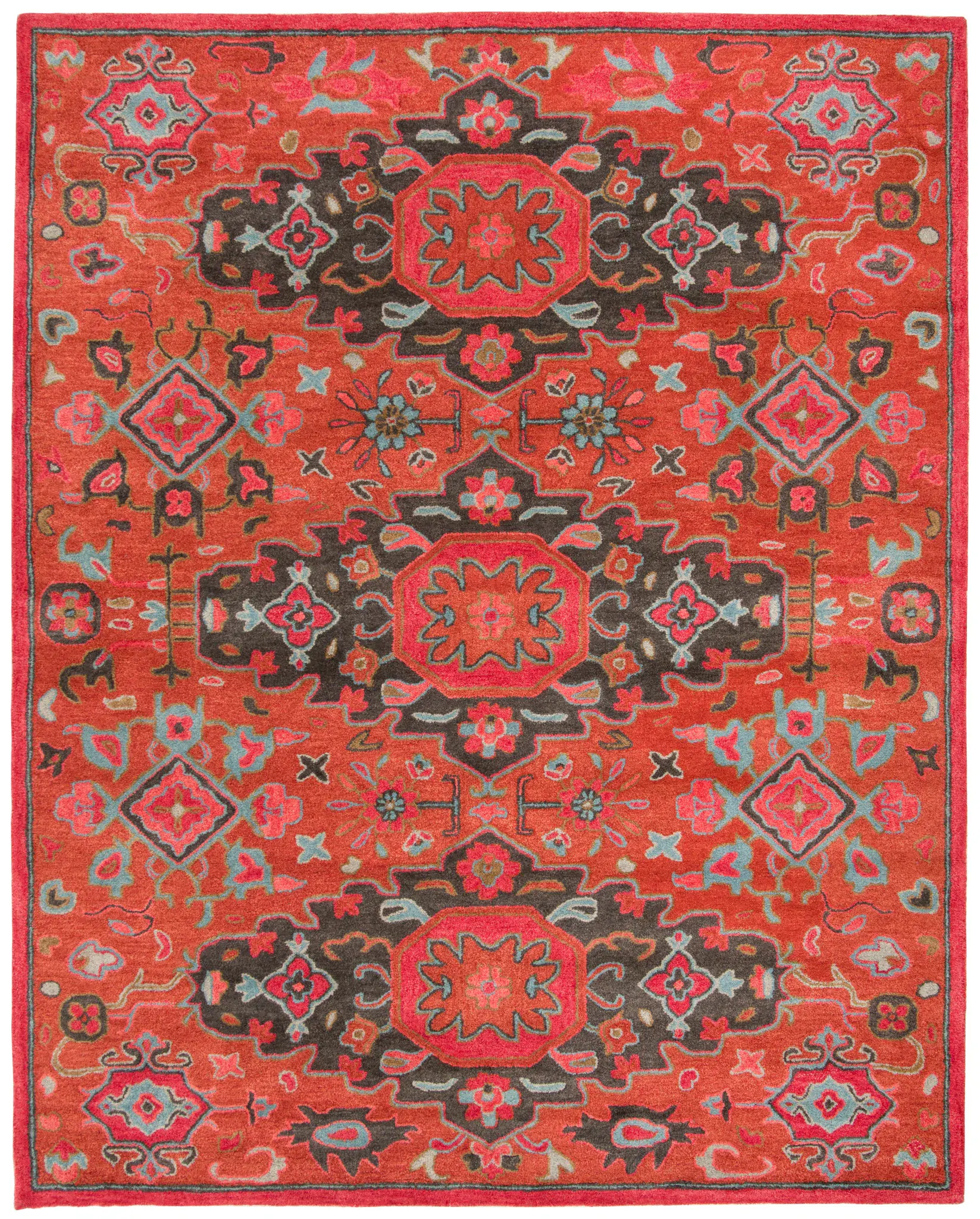 Heritage Triple Medallion Field Hand-Tufted Wool Rug