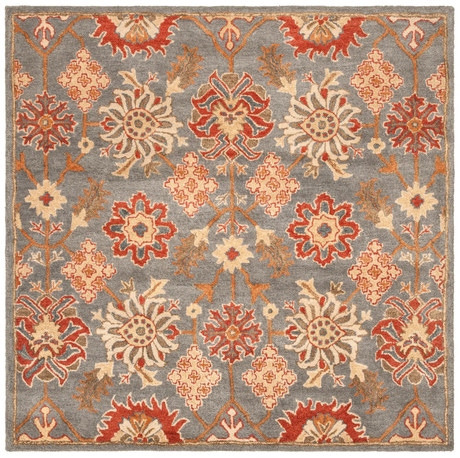 Heritage Palmette Cross Trellis Hand-Tufted Wool Rug