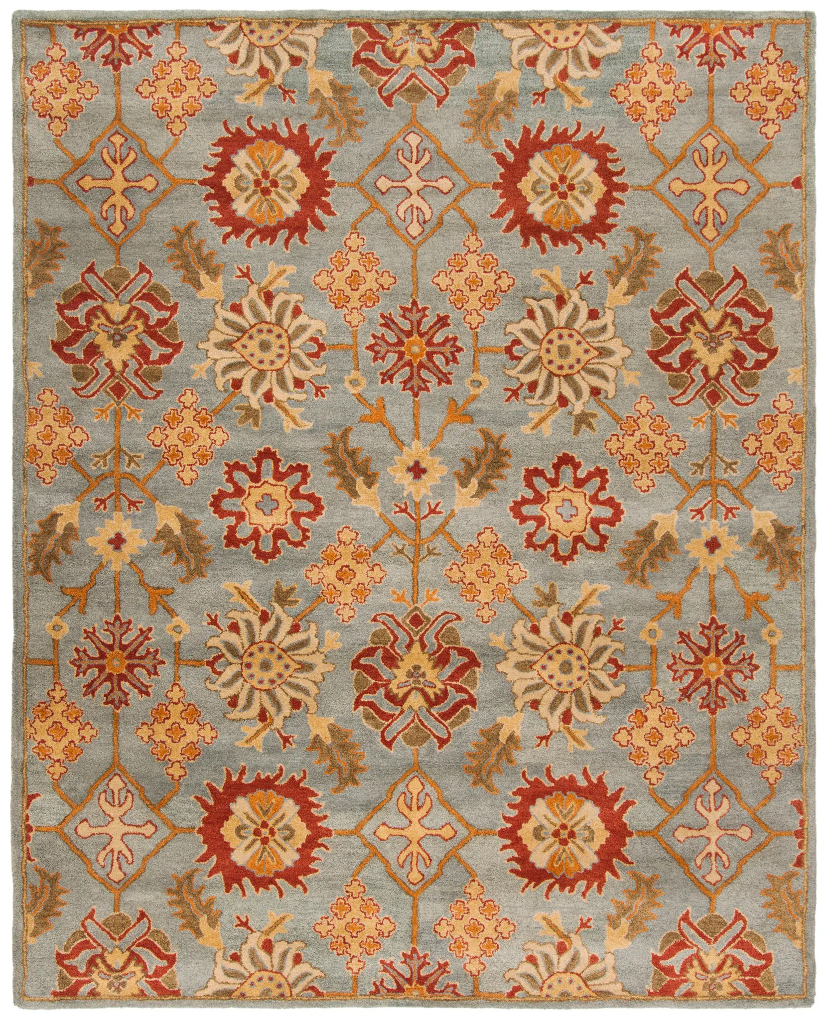 Heritage Palmette Cross Trellis Hand-Tufted Wool Rug