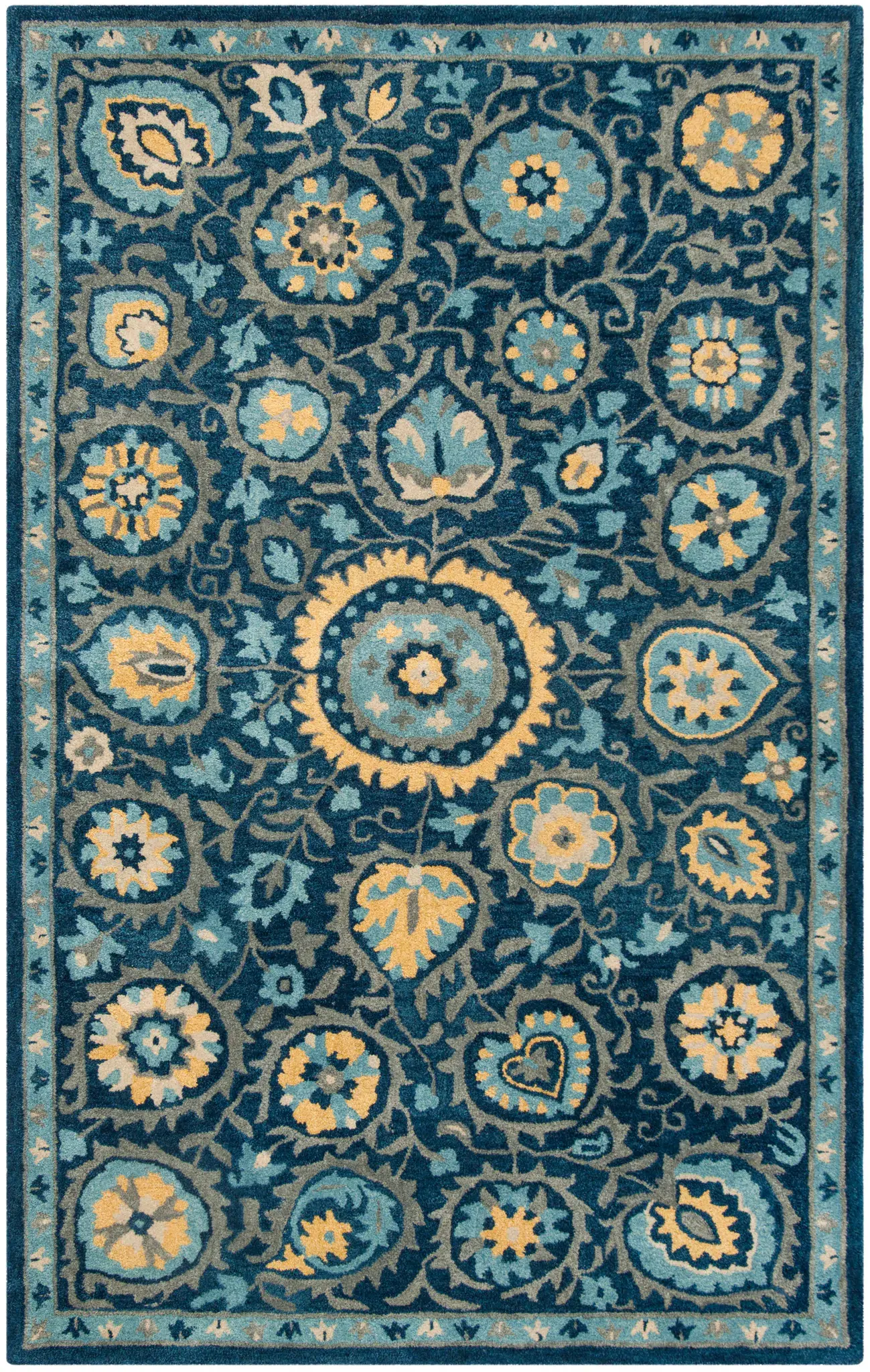 Heritage Suzani Medallion Hand-Tufted Wool Rug