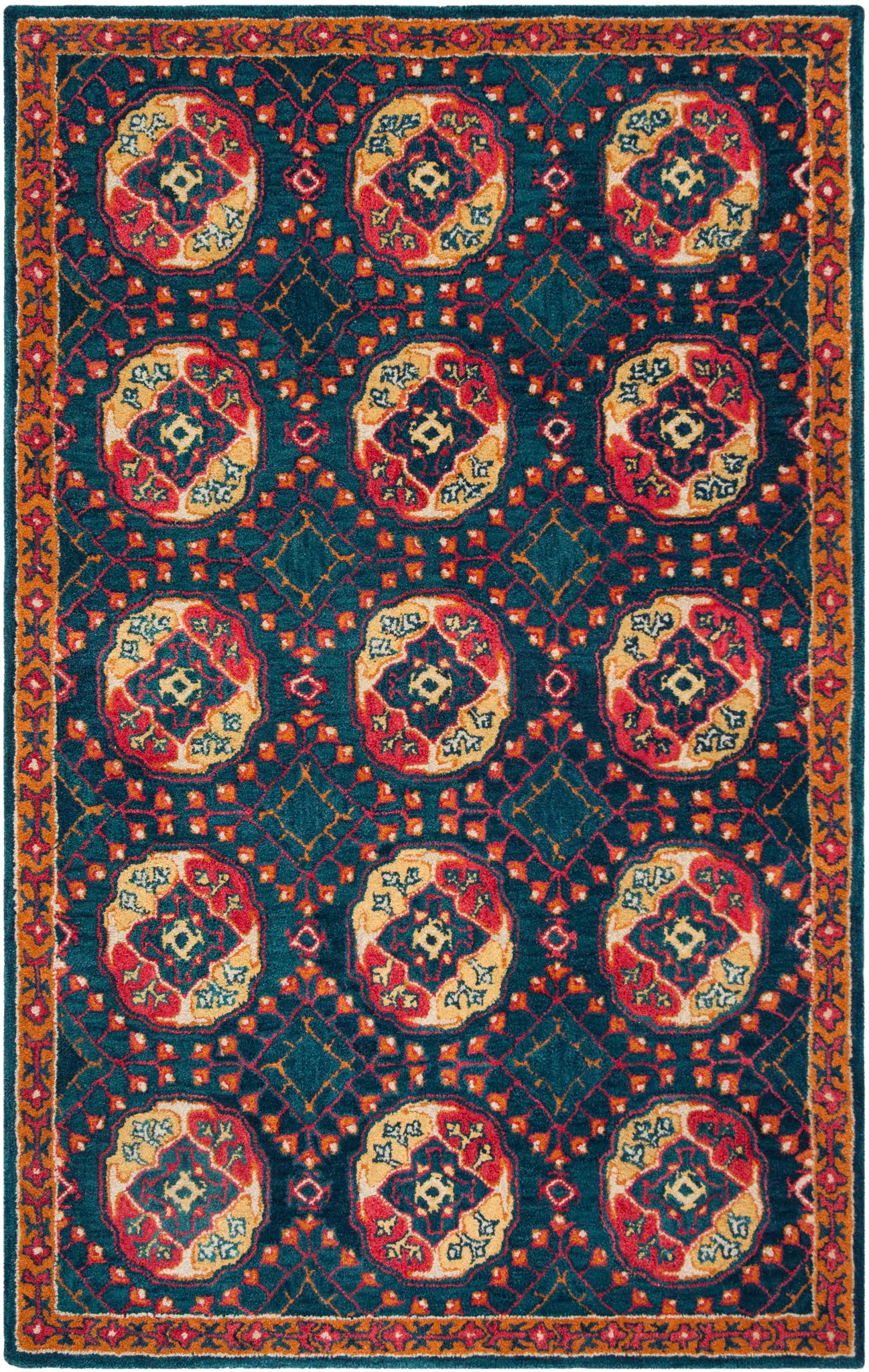 Heritage Medallion Grid Hand-Tufted Wool Rug