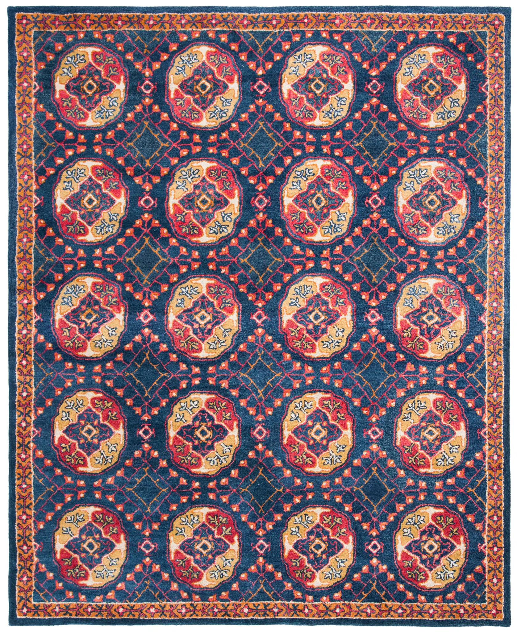 Heritage Medallion Grid Hand-Tufted Wool Rug