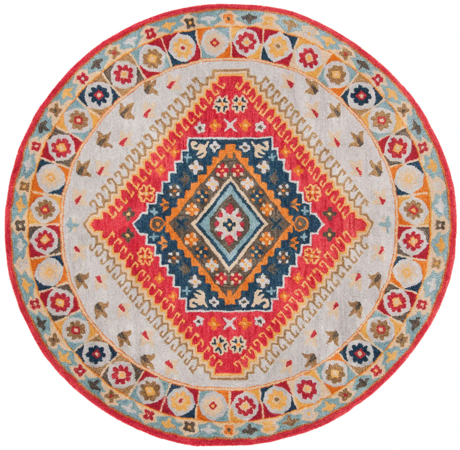 Heritage Southwestern Concentric Diamond Medallion Hand-Tufted Wool Rug