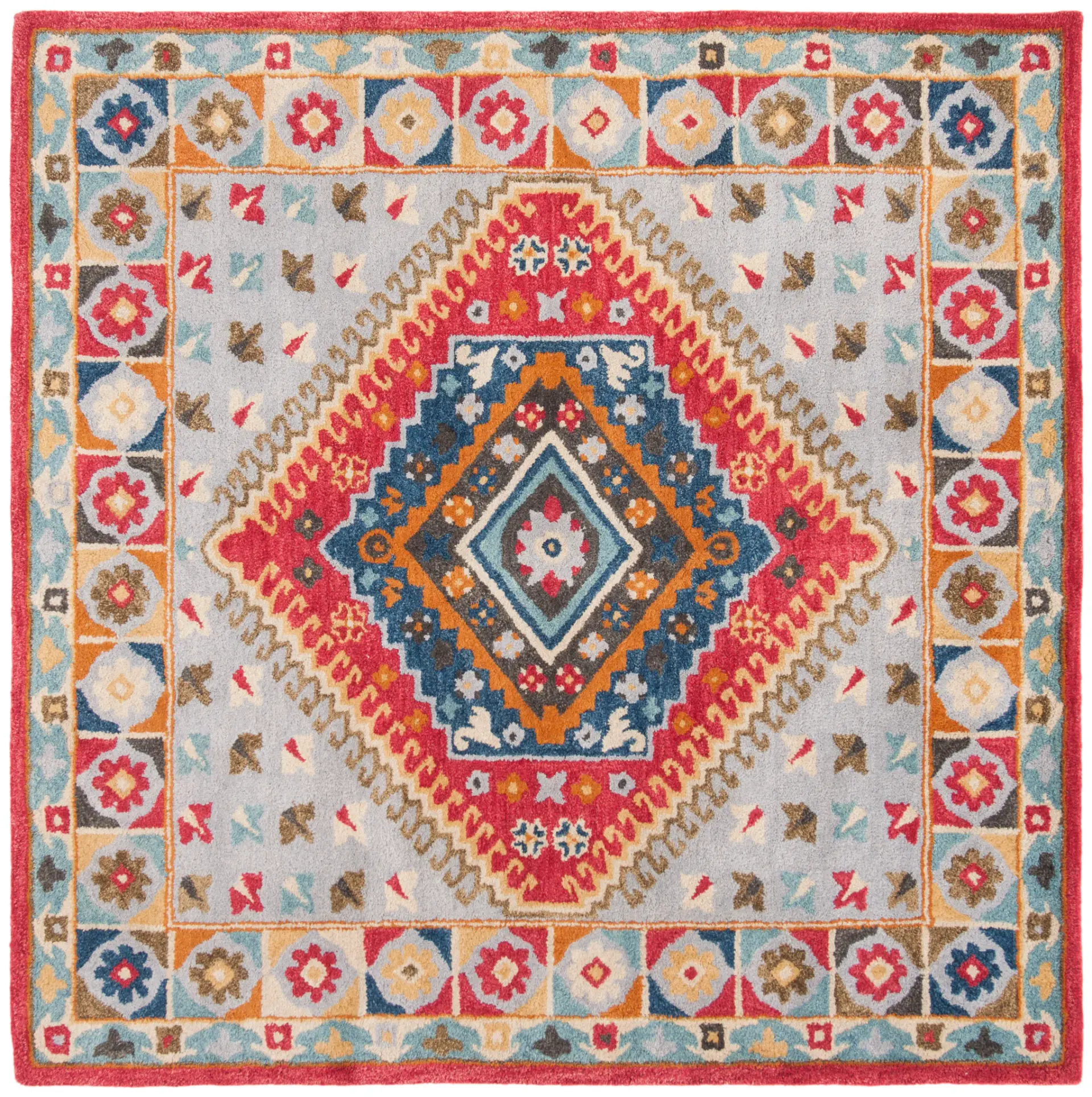 Heritage Southwestern Concentric Diamond Medallion Hand-Tufted Wool Rug