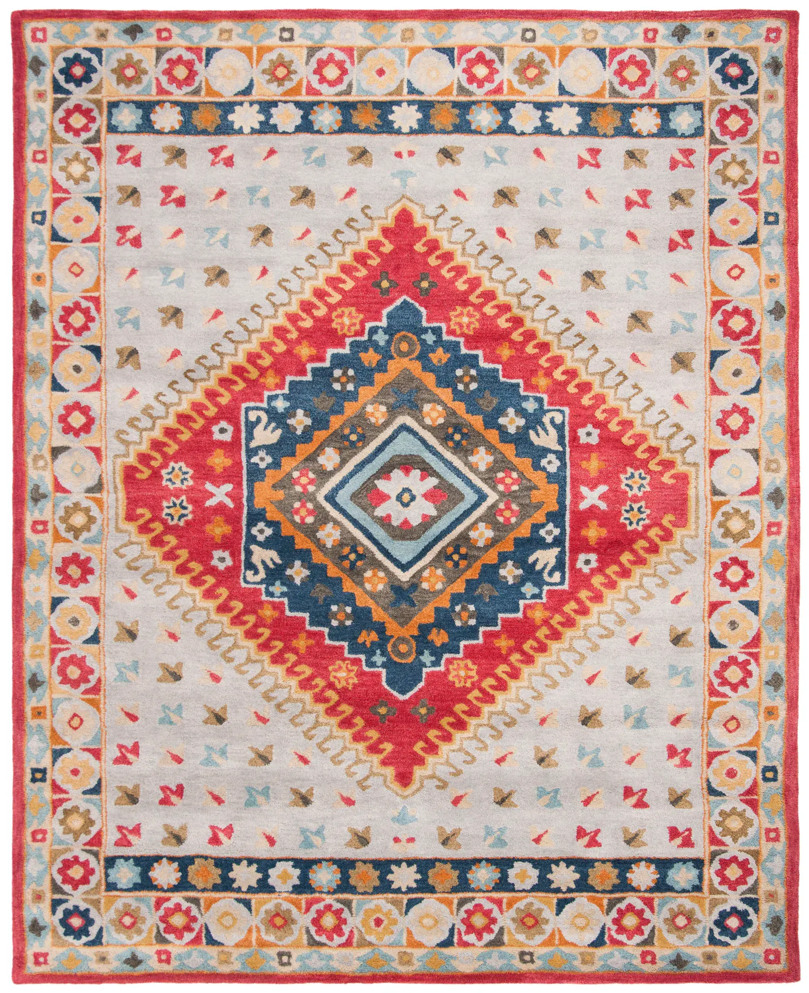 Heritage Southwestern Concentric Diamond Medallion Hand-Tufted Wool Rug