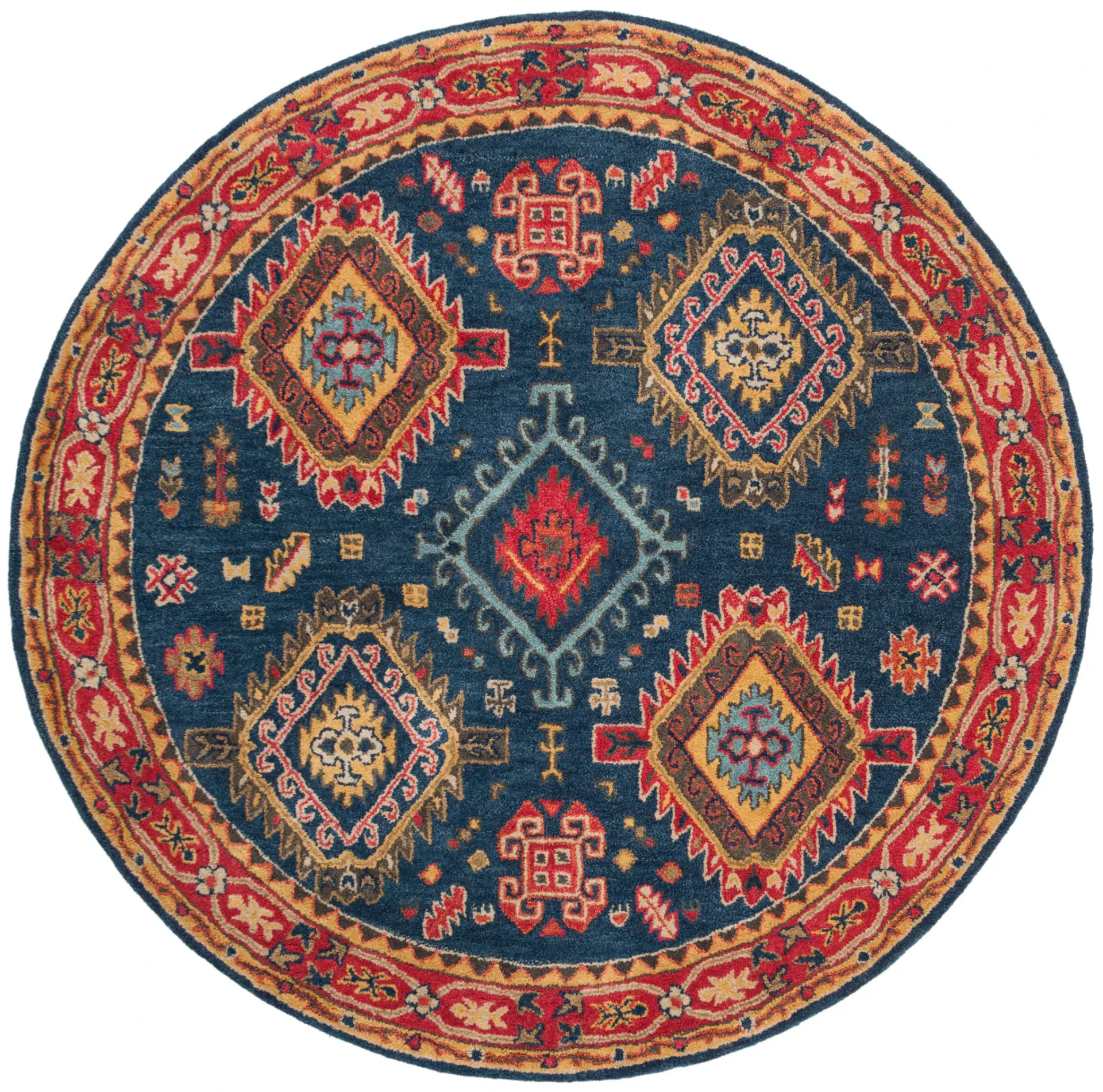 Heritage Geometric Medallion Hand-Tufted Wool Rug