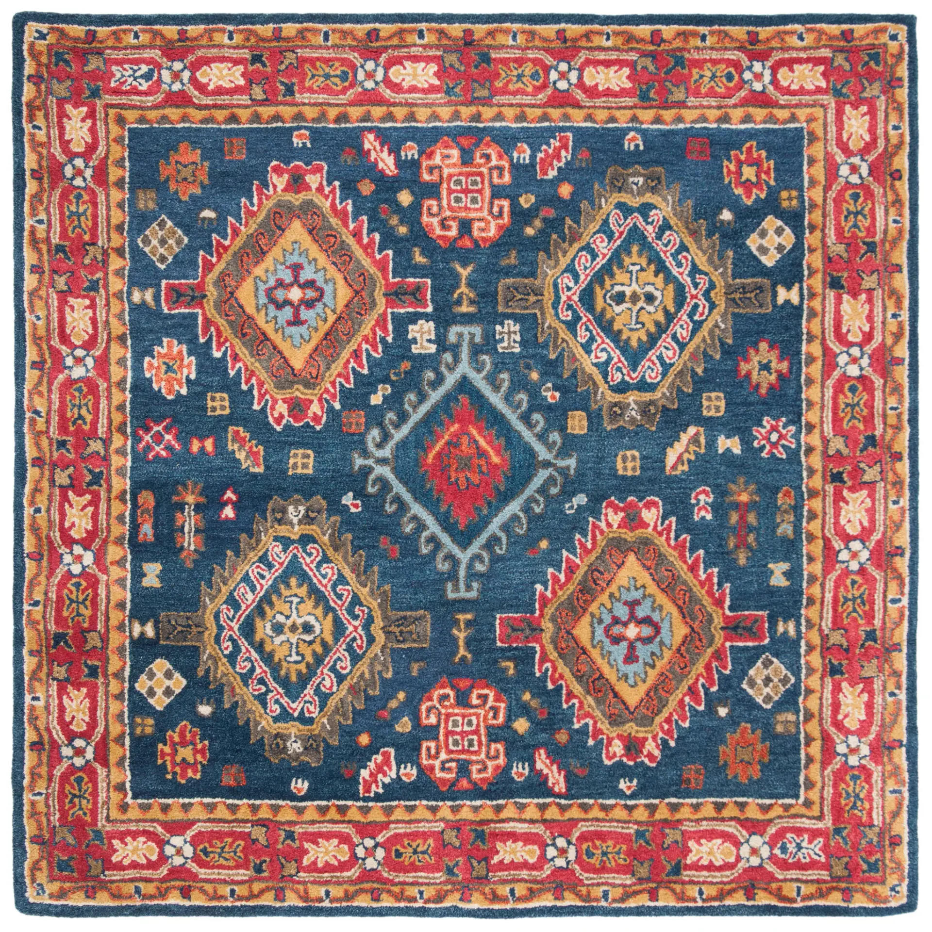 Heritage Geometric Medallion Hand-Tufted Wool Rug