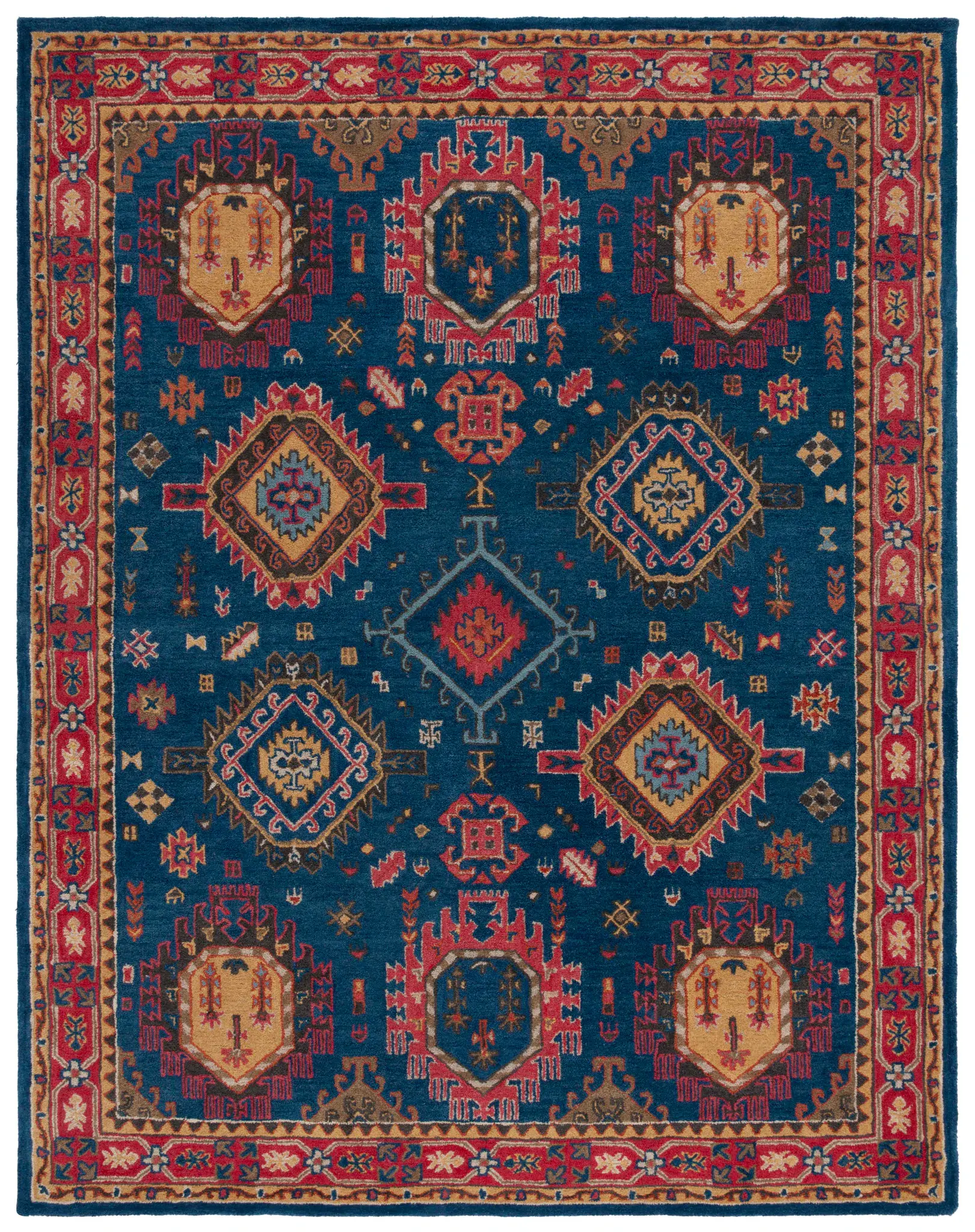 Heritage Geometric Medallion Hand-Tufted Wool Rug