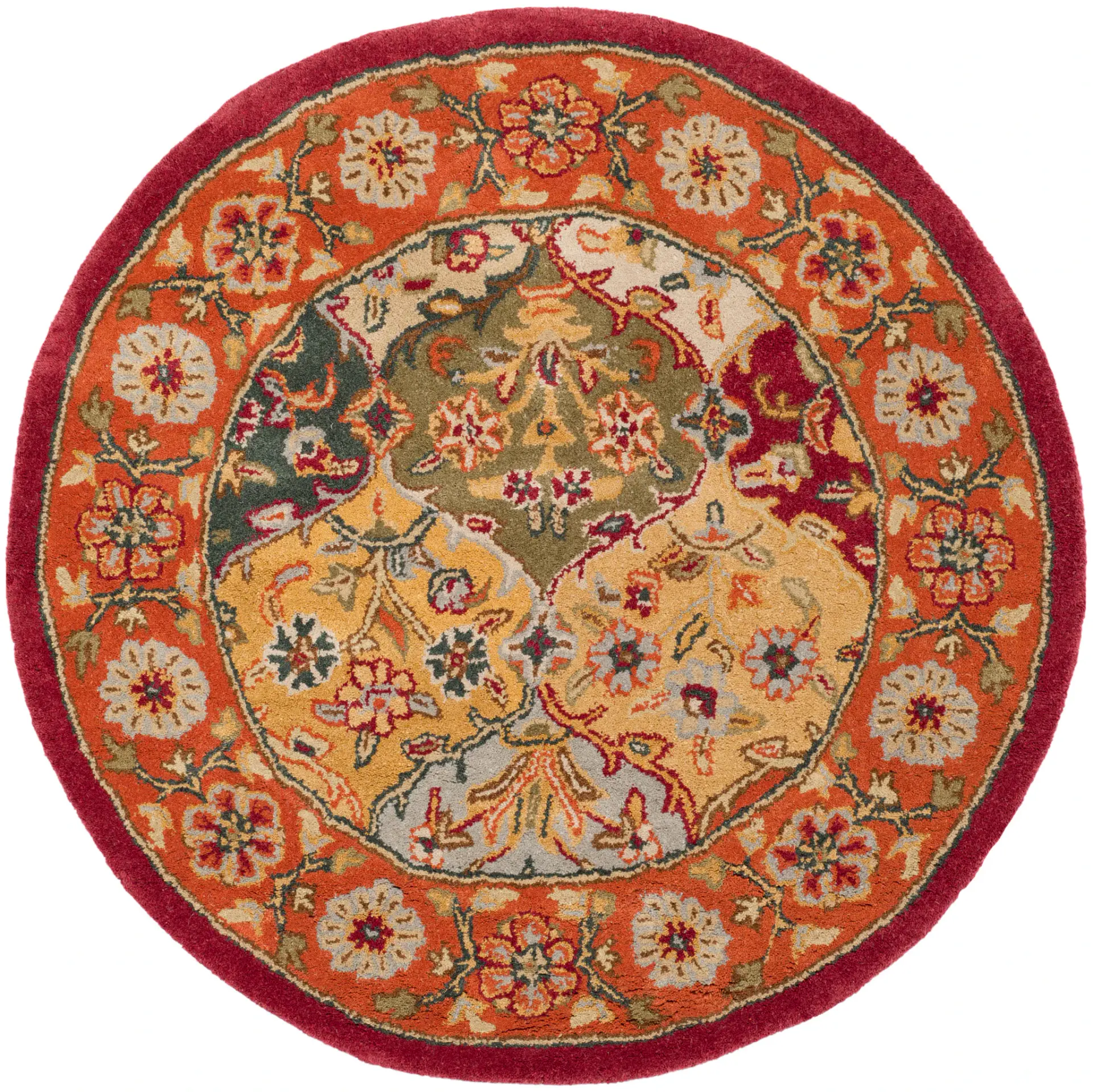 Heritage Floral Tile Hand-Tufted Wool Rug