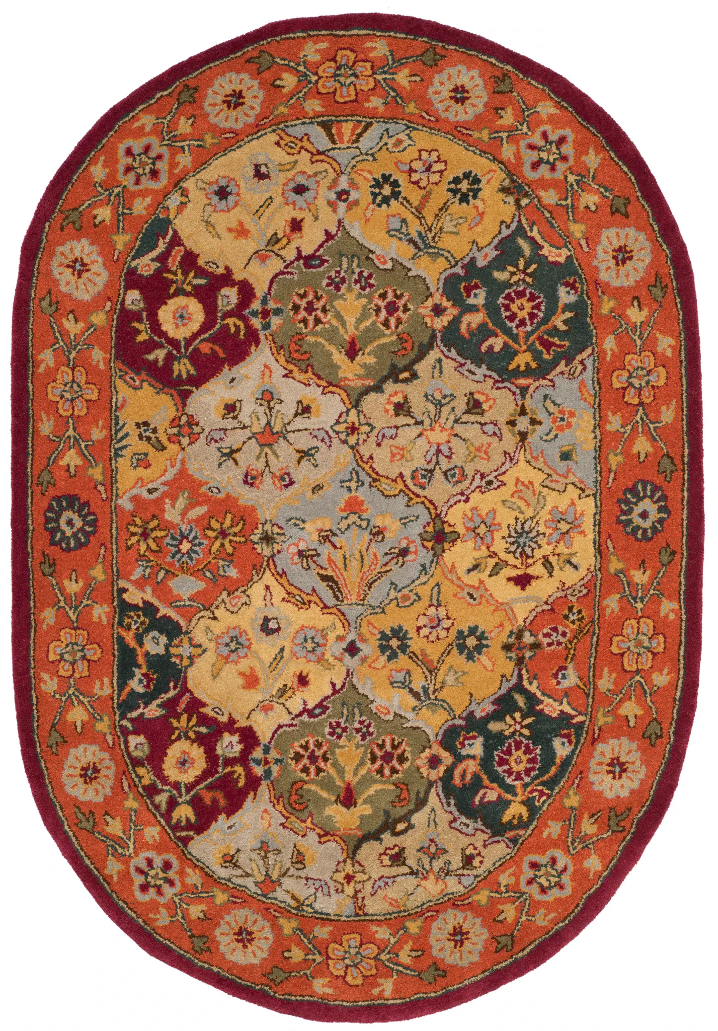 Heritage Floral Tile Hand-Tufted Wool Rug