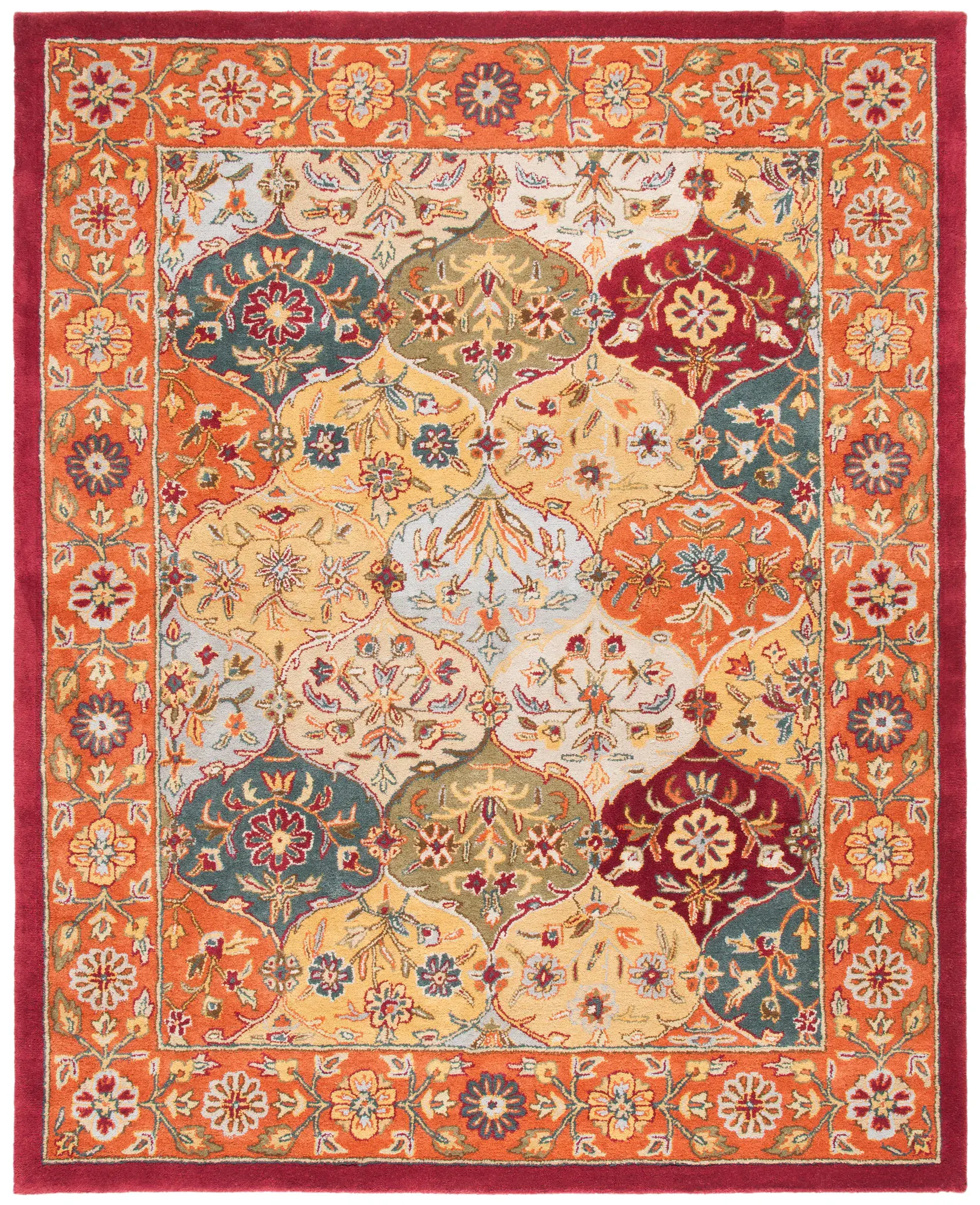 Heritage Floral Tile Hand-Tufted Wool Rug