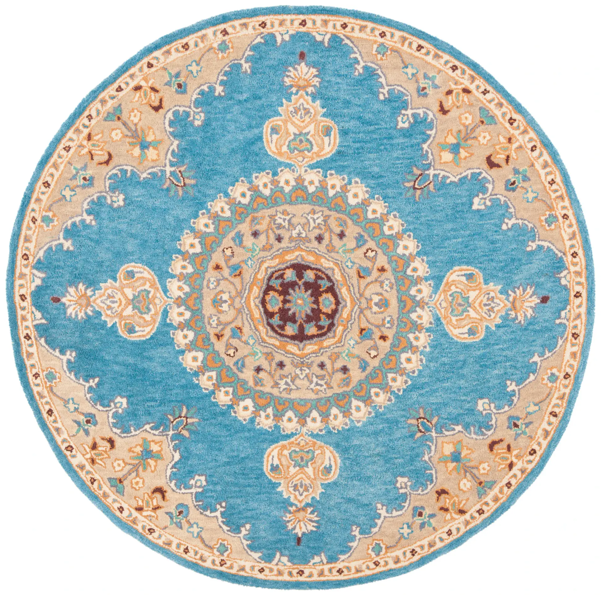 Heritage Circular Medallion Hand-Tufted Wool Rug