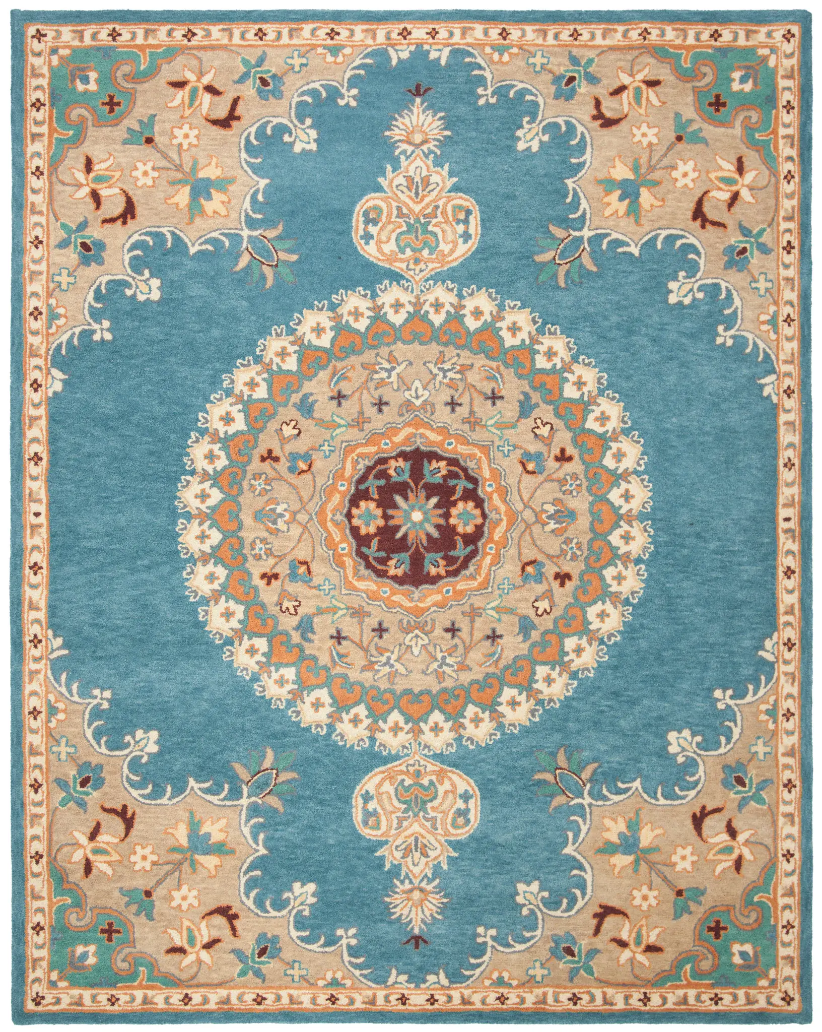 Heritage Circular Medallion Hand-Tufted Wool Rug