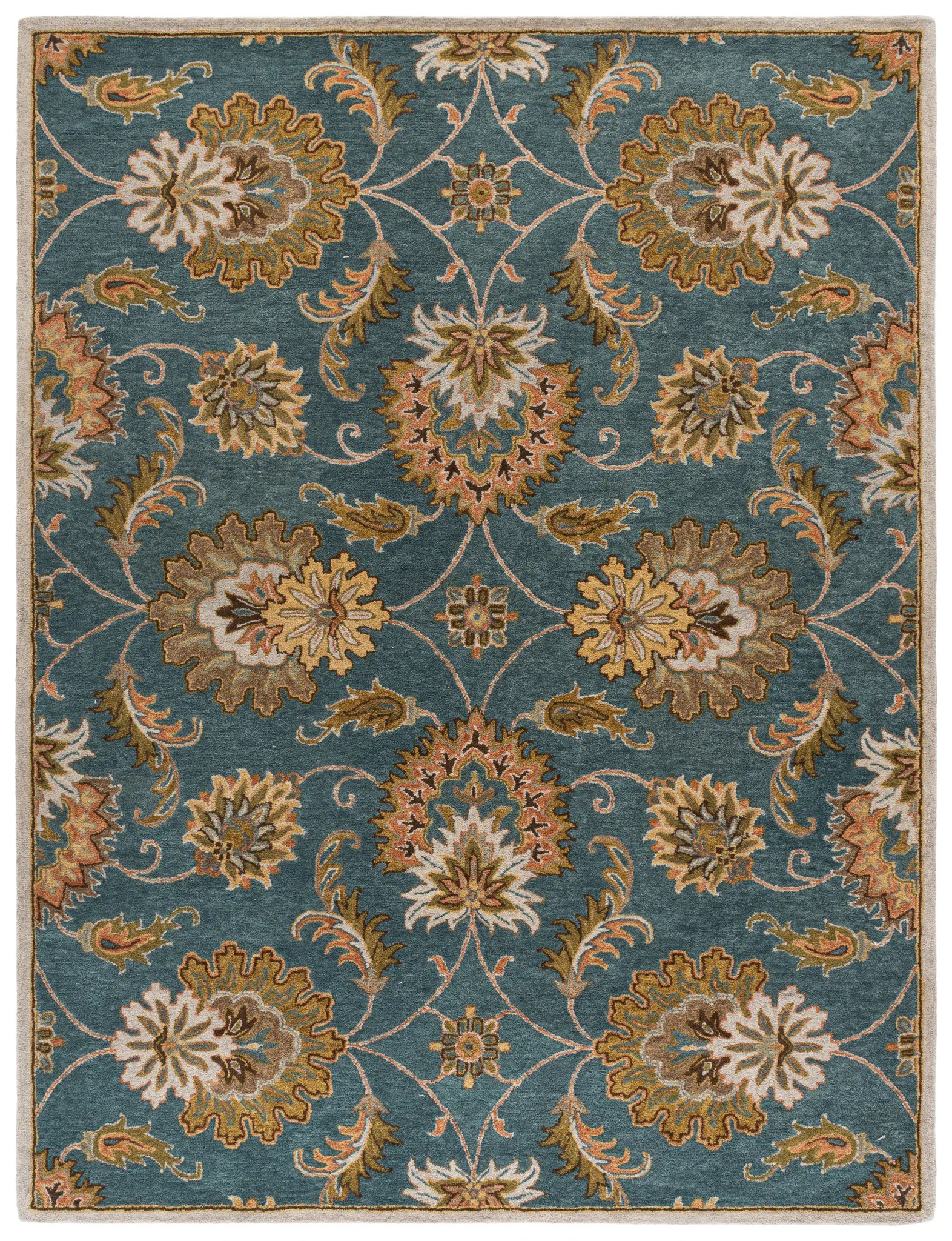 Heritage Floral Hand-Tufted Wool Rug