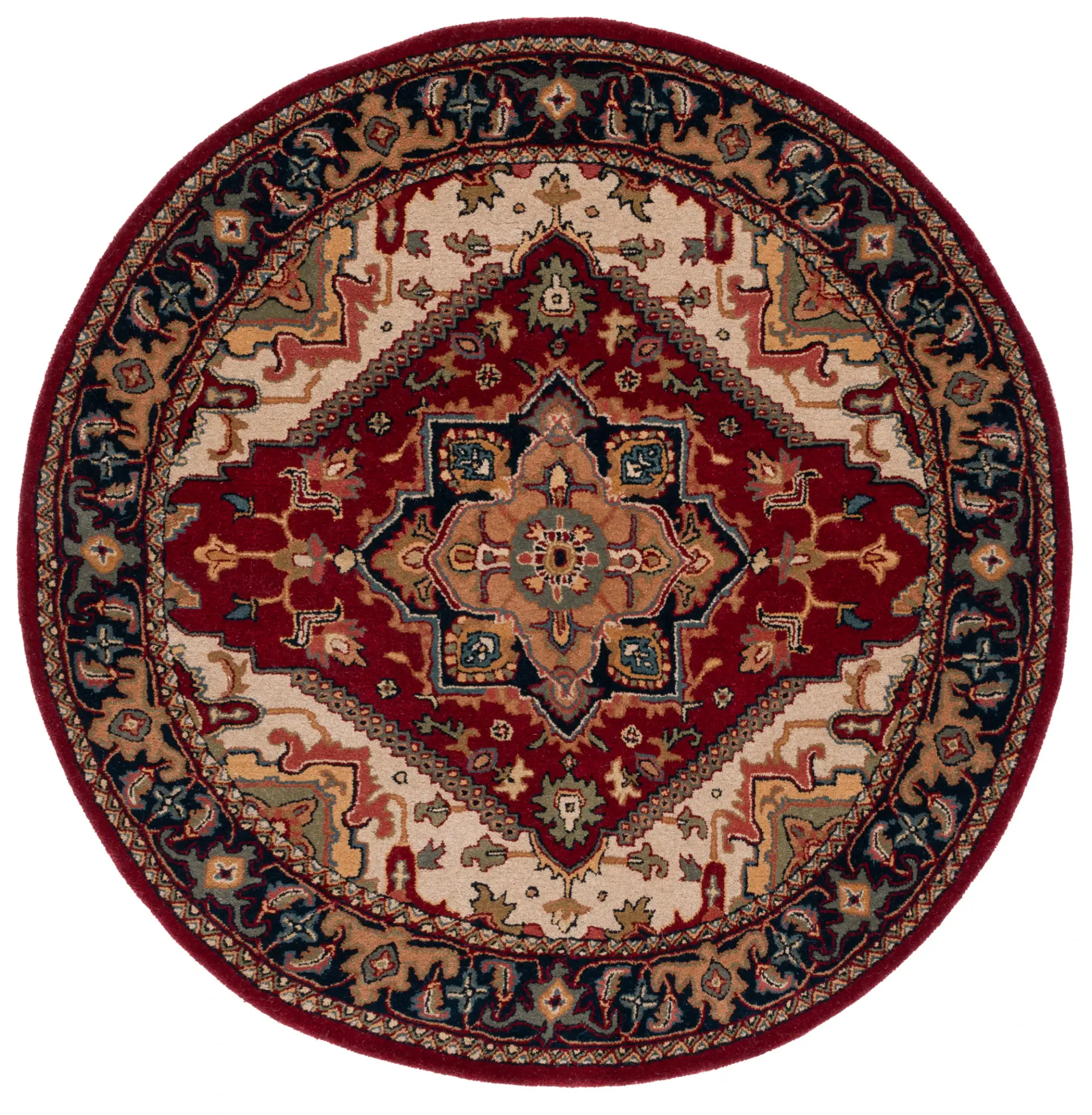 Heritage Medallion Bordered Hand-Tufted Wool Rug